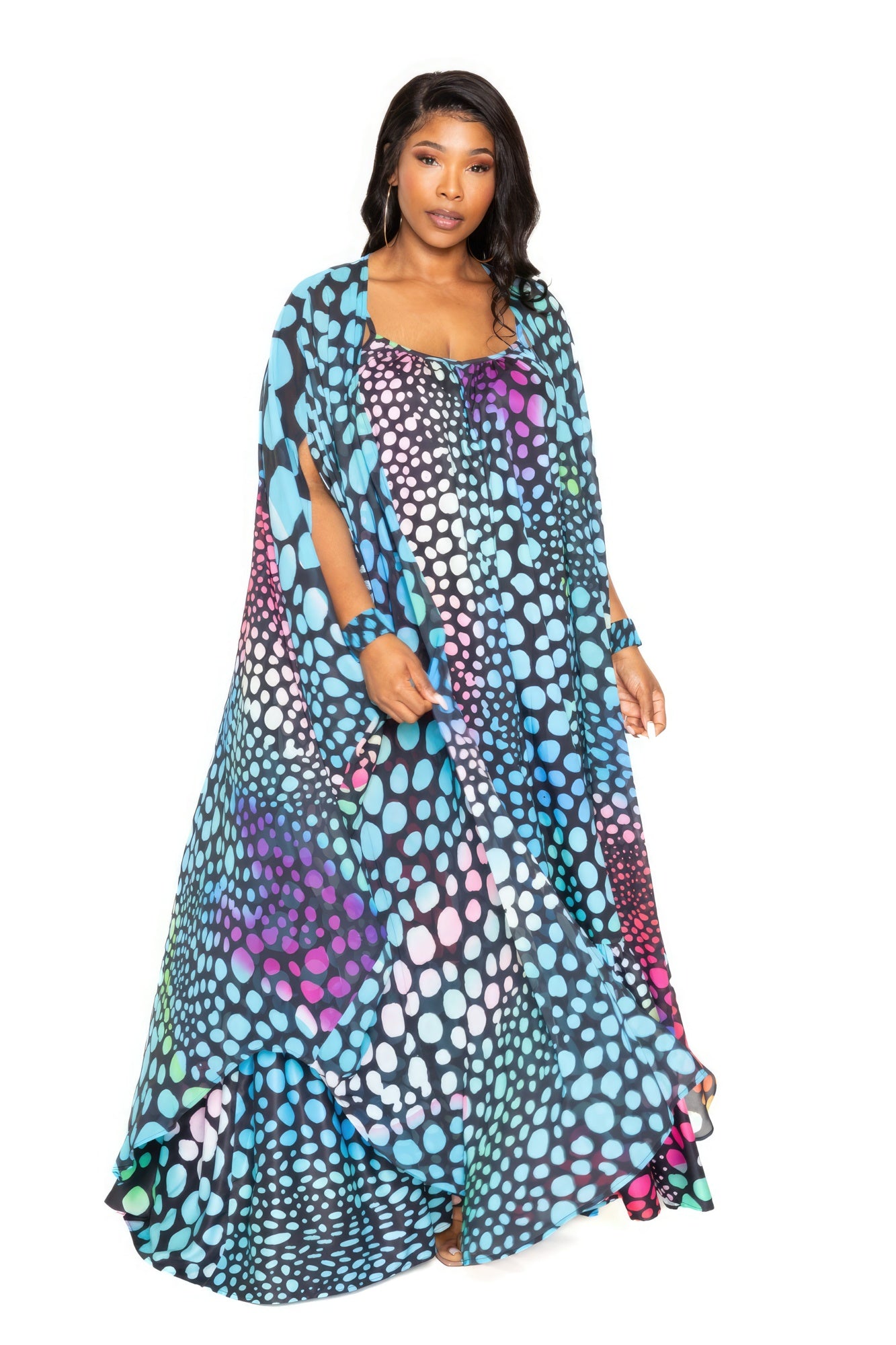 Dot Robe With Wrist Band - AV Fashion’s