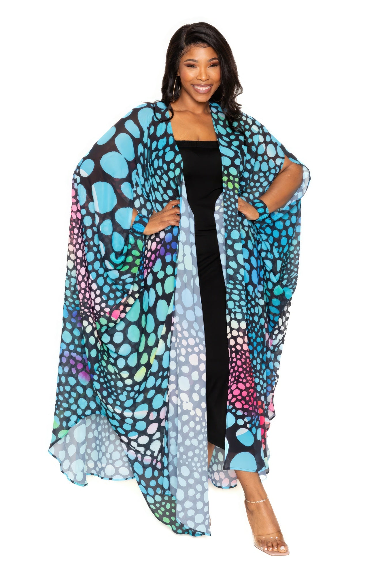 Dot Robe With Wrist Band - AV Fashion’s