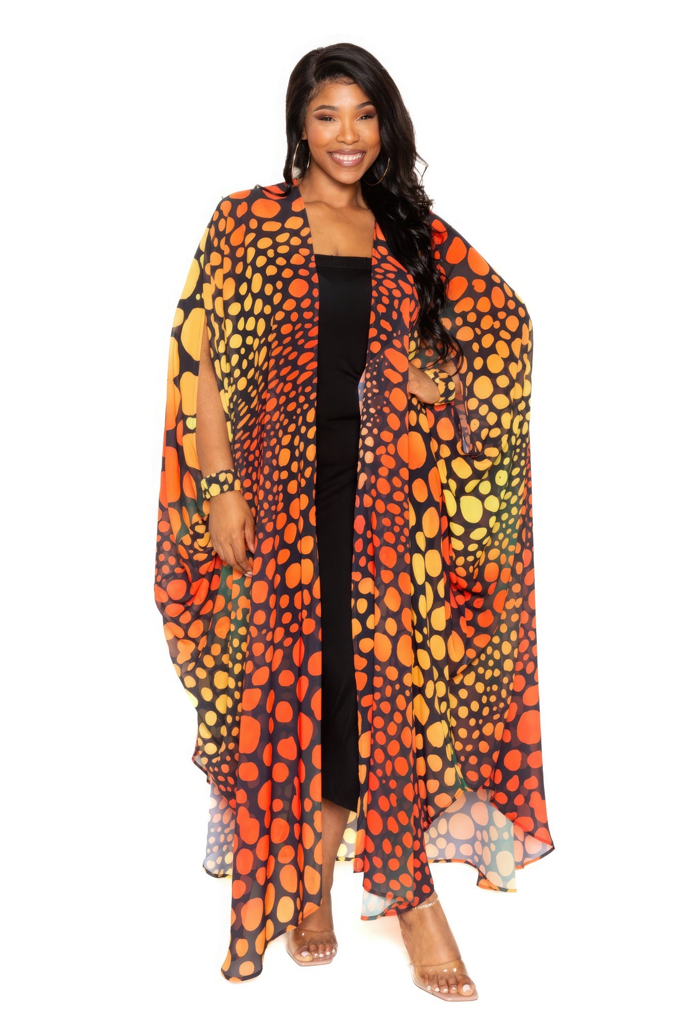 Dot Robe With Wrist Band - AV Fashion’s
