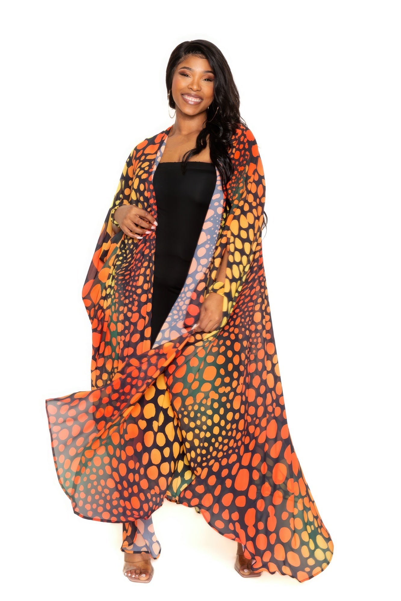 Dot Robe With Wrist Band - AV Fashion’s