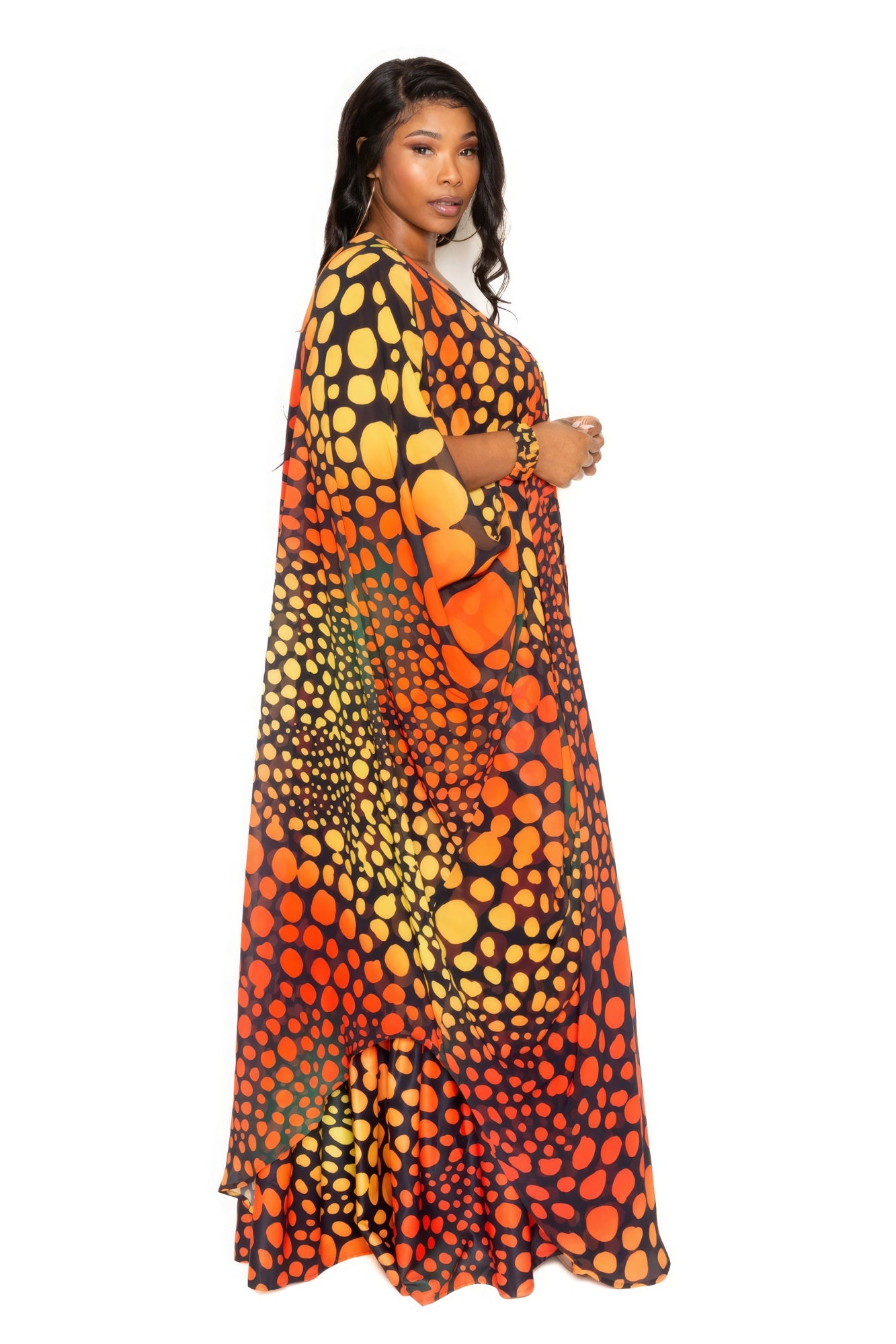 Dot Robe With Wrist Band - AV Fashion’s