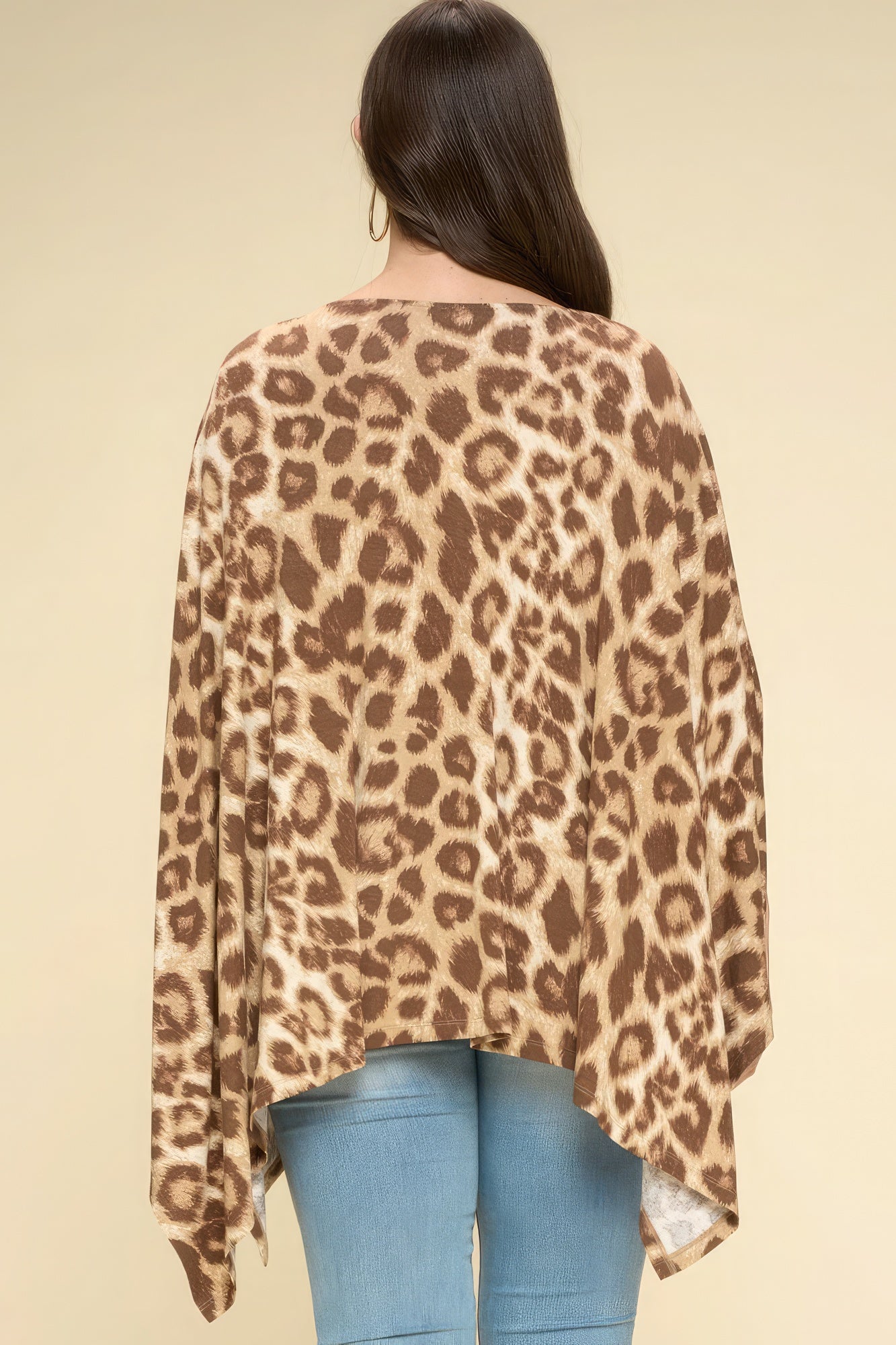Animal Printed Rayon Span Poncho - AV Fashion’s