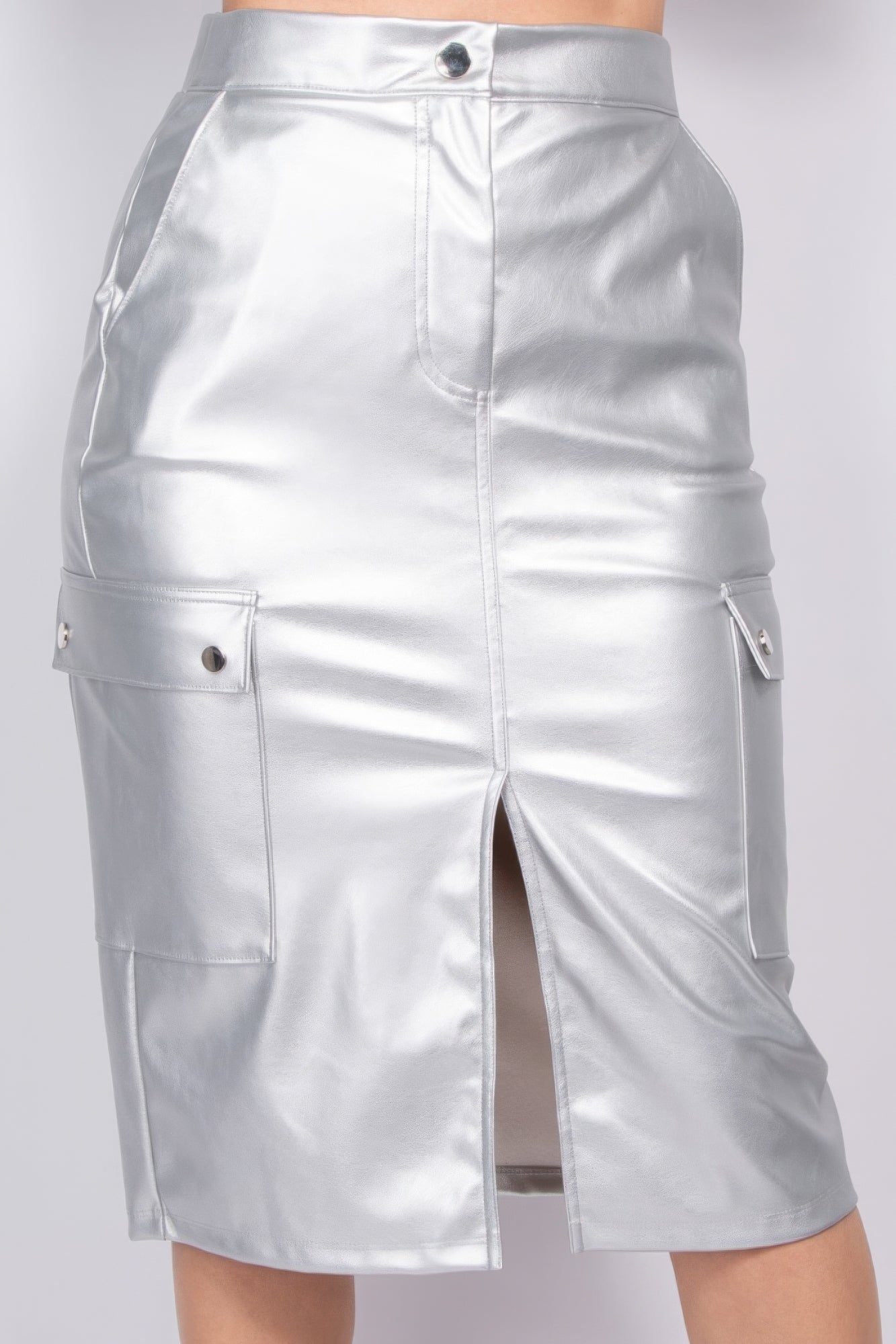 Faux Leather High-rise Cargo Skirt - AV Fashion’s
