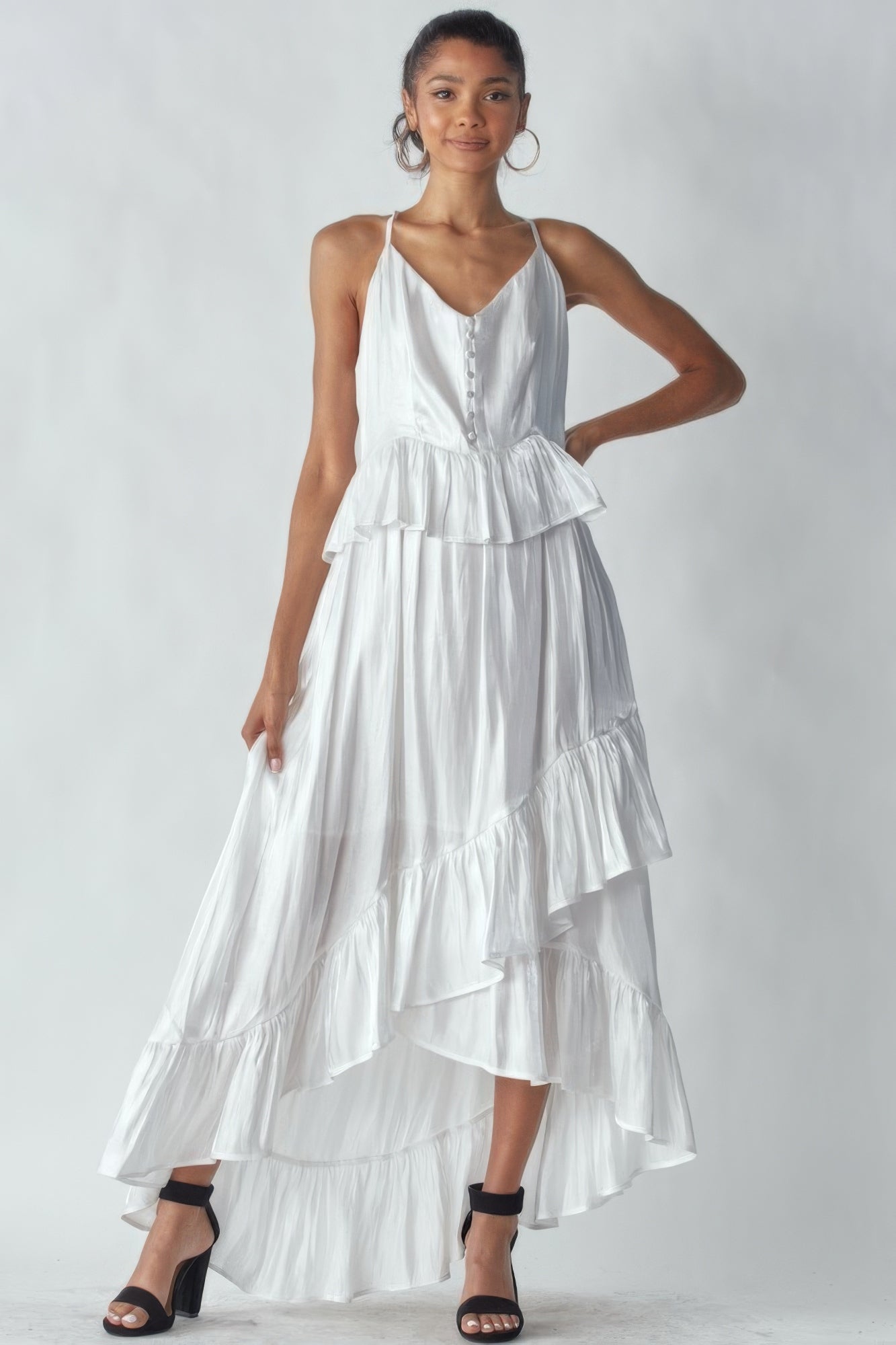 Shimmering Dress With Ruffles - AV Fashion’s