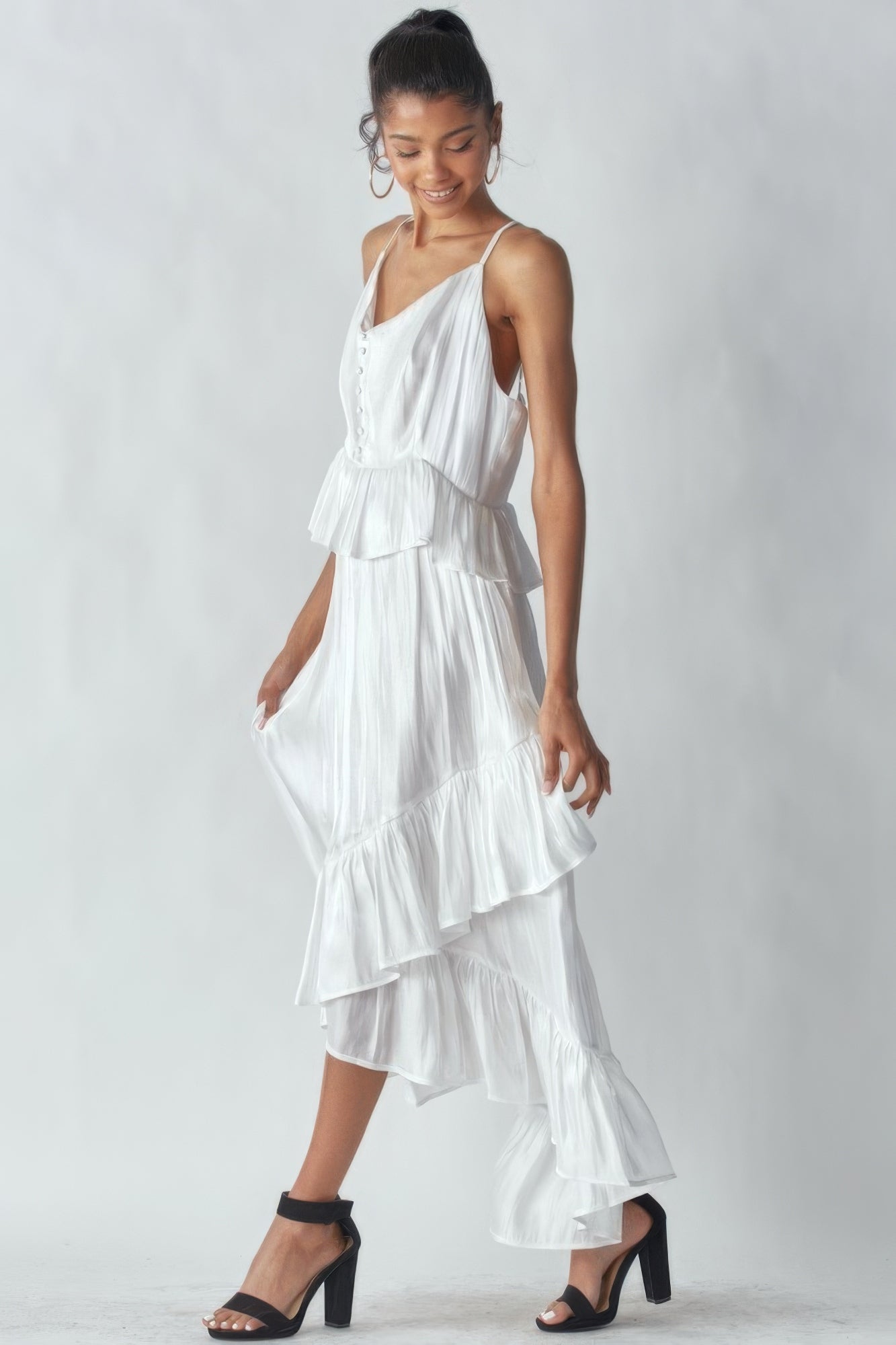 Shimmering Dress With Ruffles - AV Fashion’s