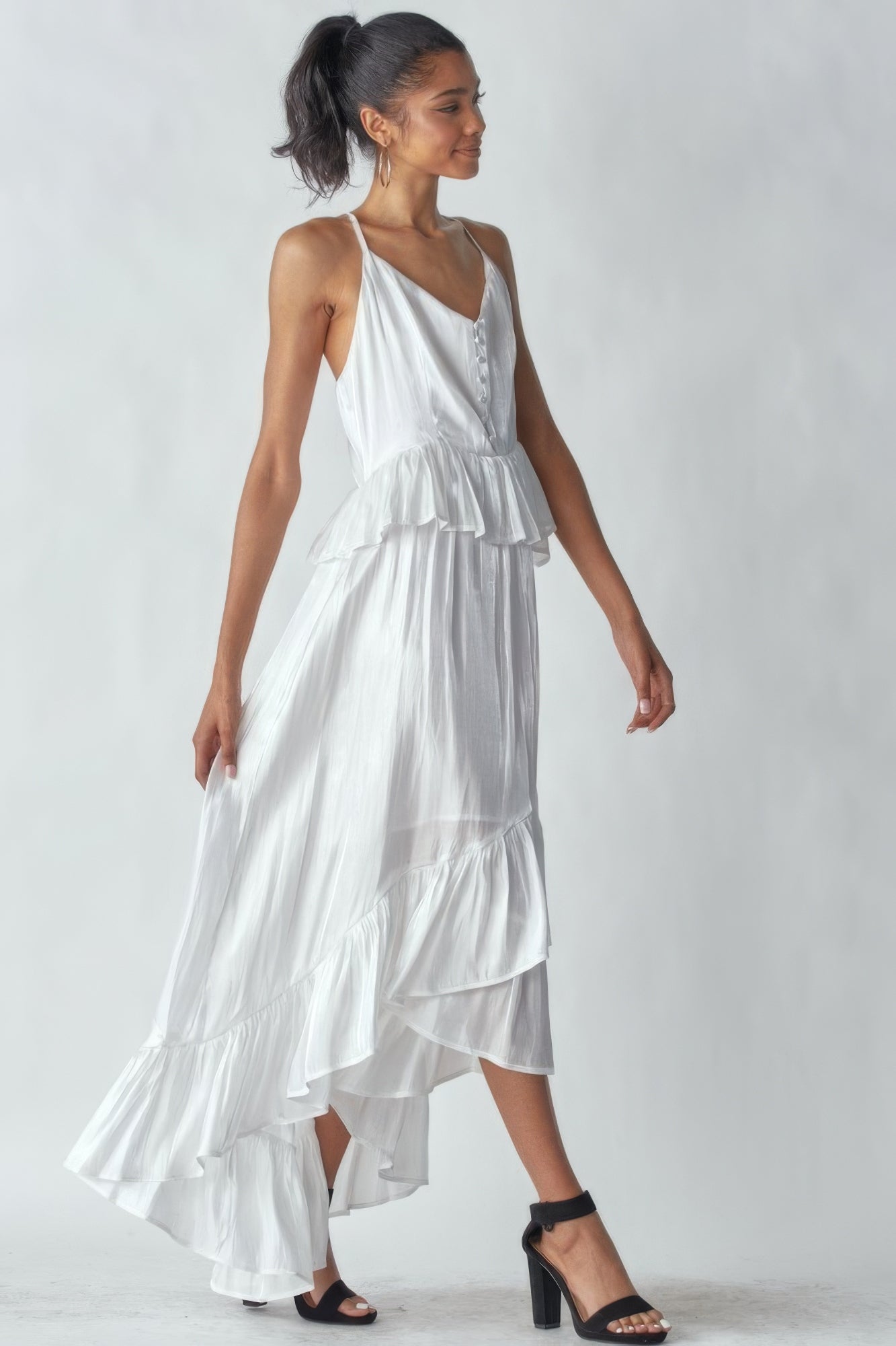 Shimmering Dress With Ruffles - AV Fashion’s