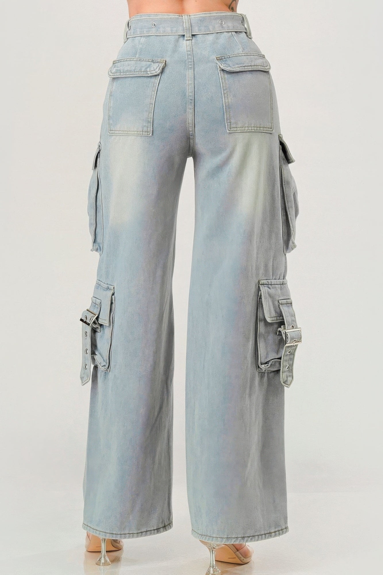 Belted Denim Cargo Jean - AV Fashion’s