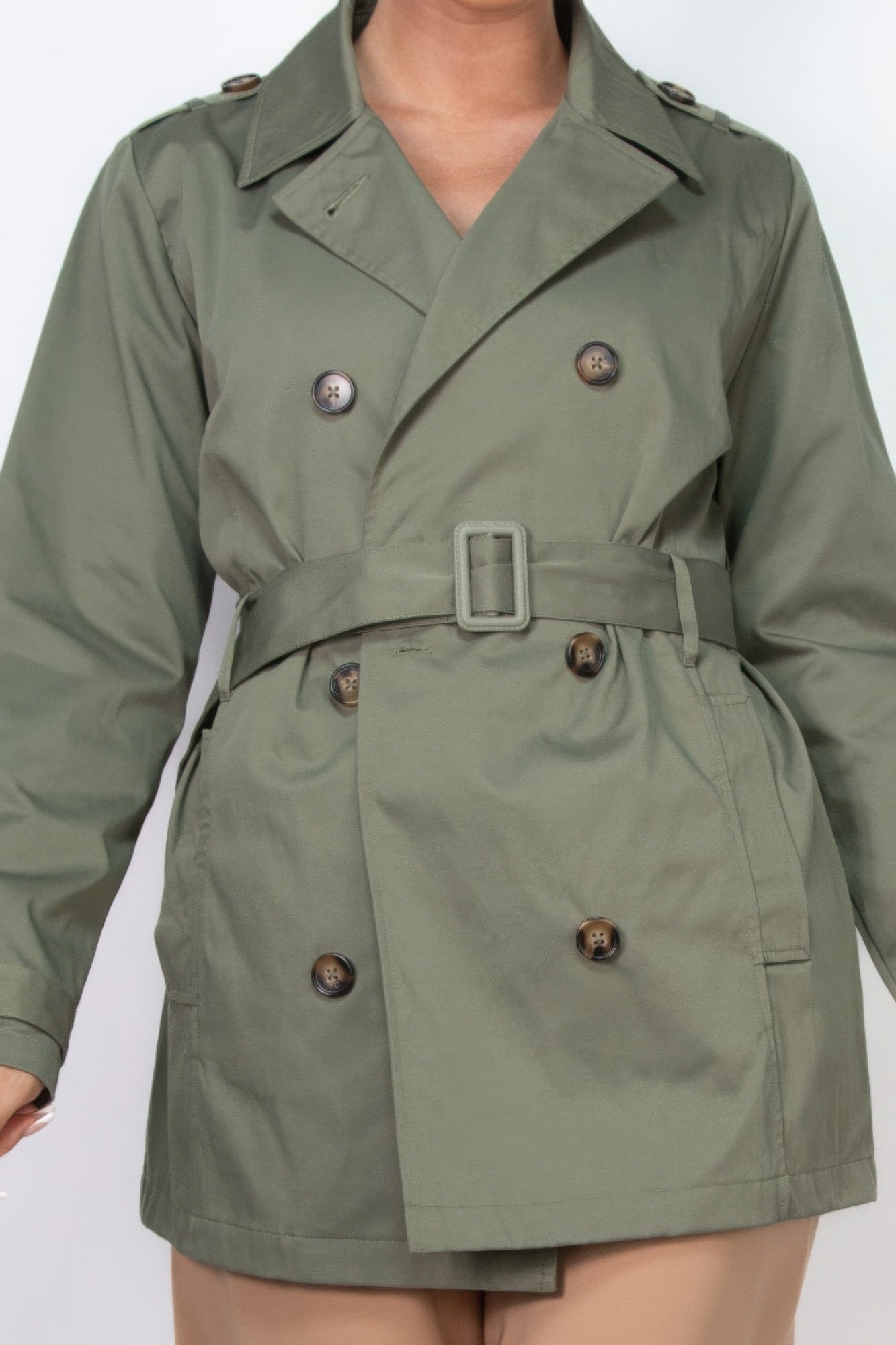 Double-breasted Notch Belted Coat - AV Fashion’s