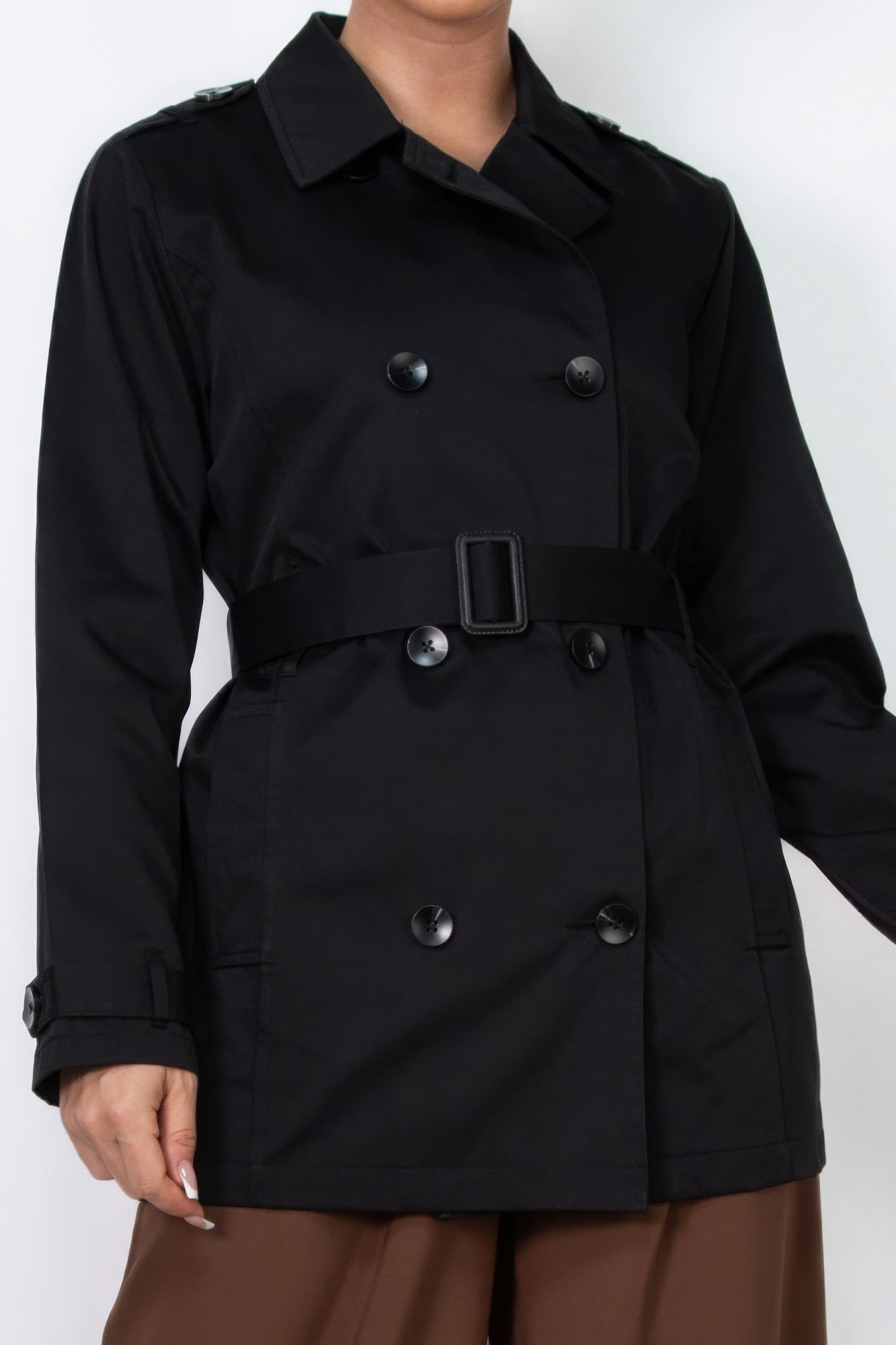 Double-breasted Notch Belted Coat - AV Fashion’s