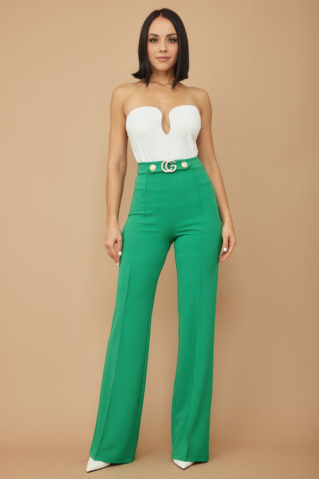 Cg Buckle And Button Detail Pants - AV Fashion’s