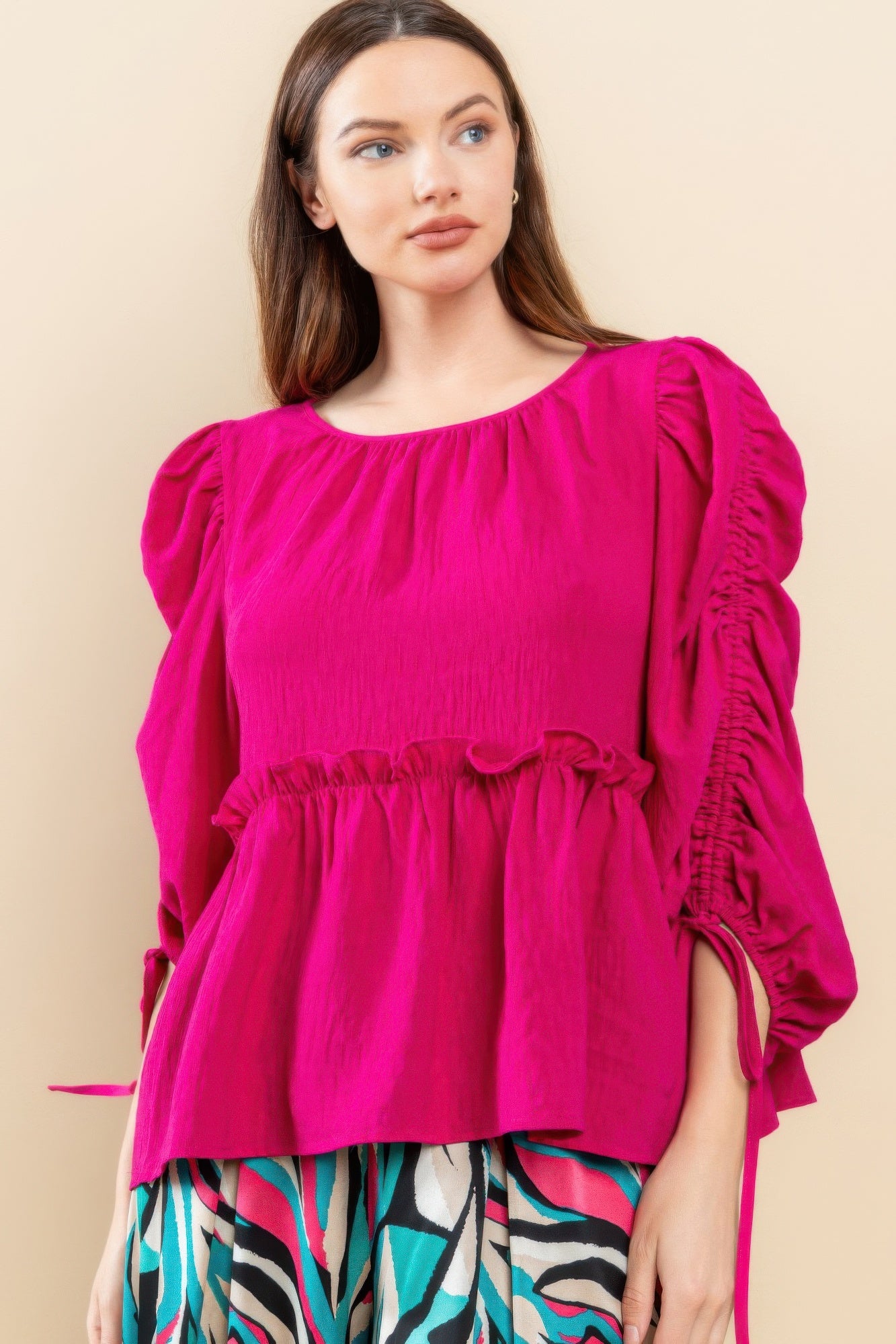 Round Neckline Babydoll Top - AV Fashion’s