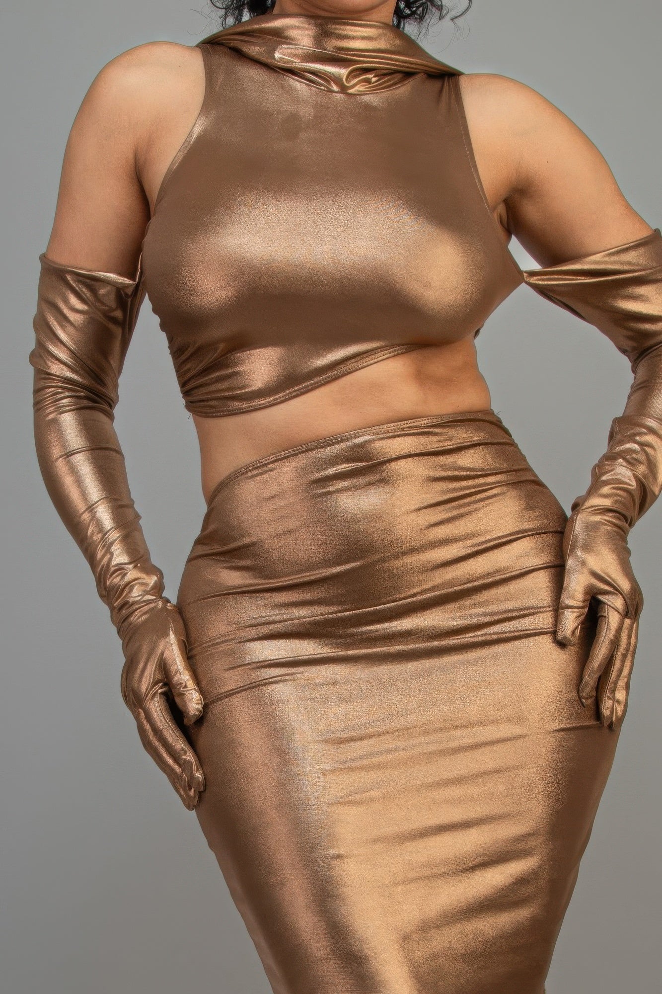 Short Dress With Gloves & Hoodie - AV Fashion’s