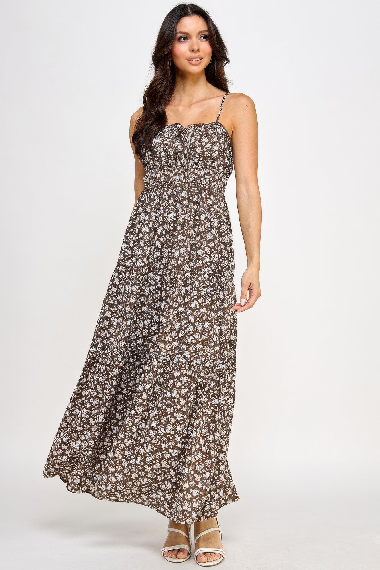 Floral Smocked Ruffle Maxi Dress - AV Fashion’s