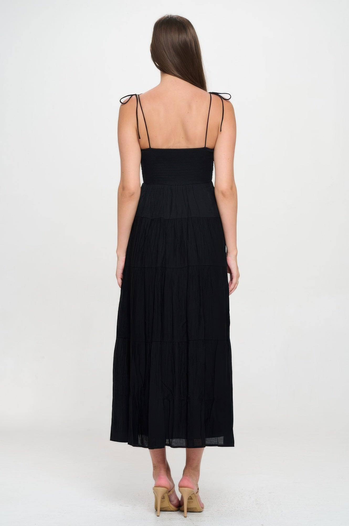 Solid Smocked Ruffle Maxi Dress - AV Fashion’s