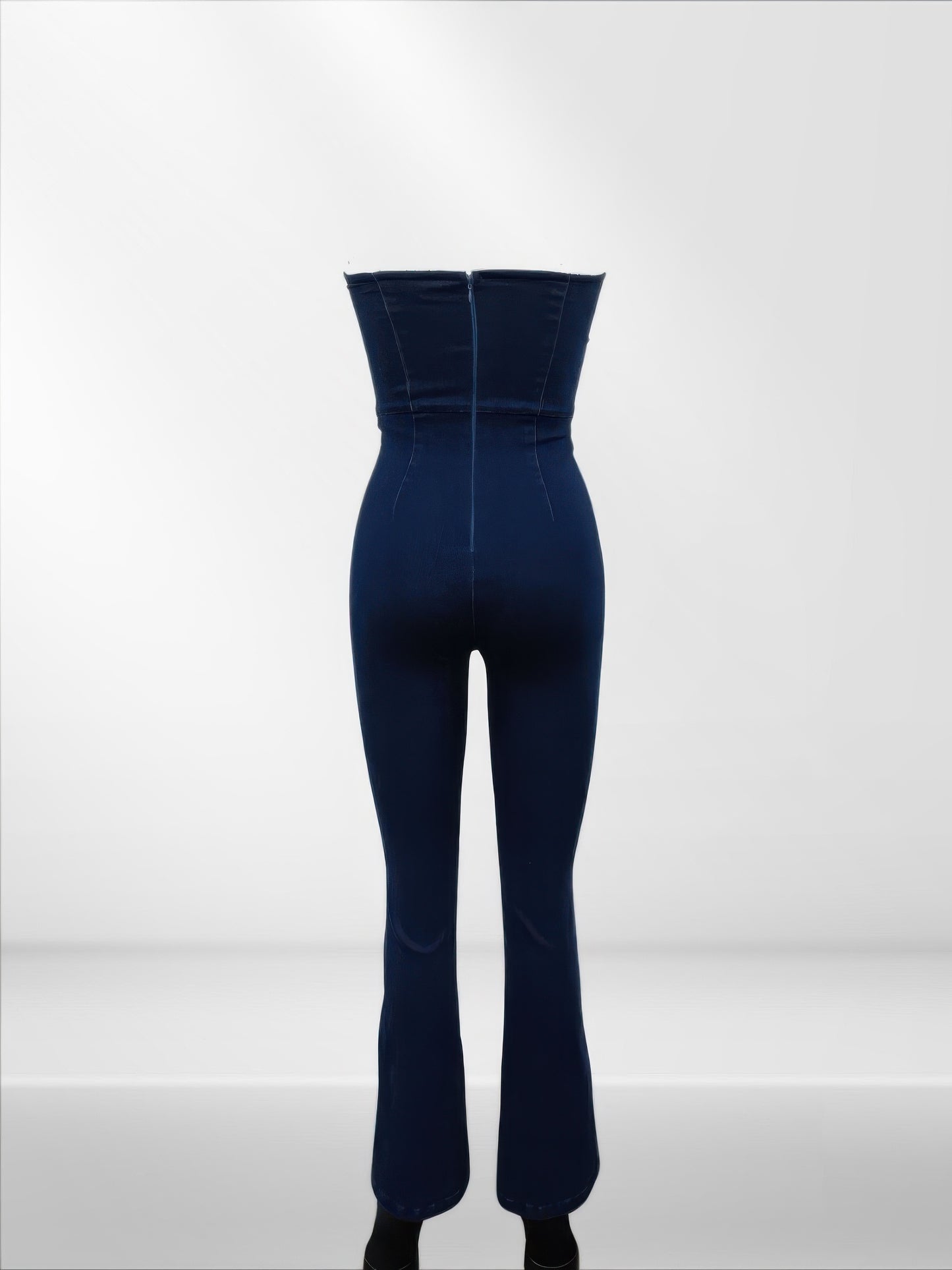 Lace Up Detail Denim Jumpsuit - AV Fashion’s
