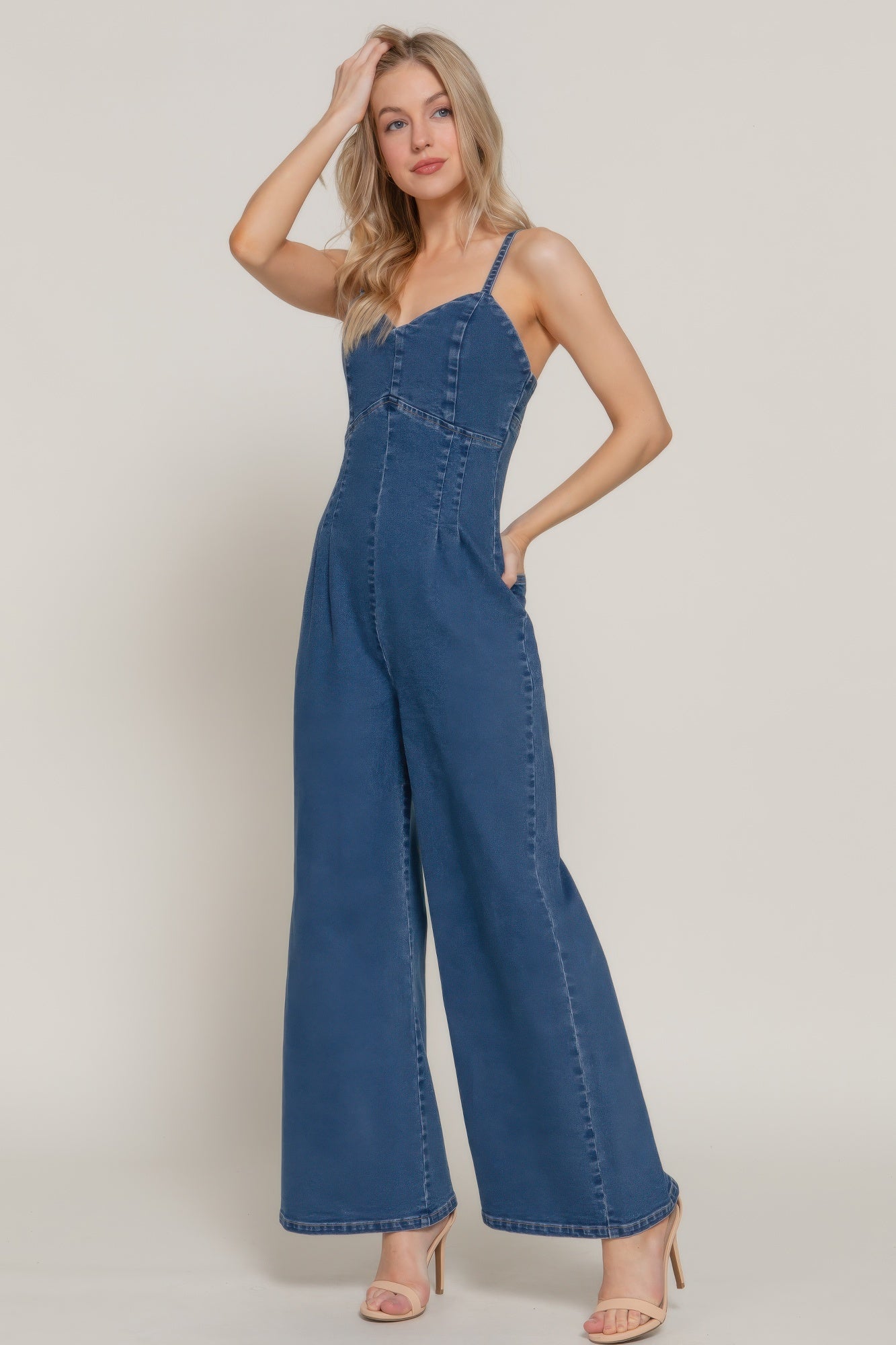 Cami Stretch Denim Jumpsuit - AV Fashion’s