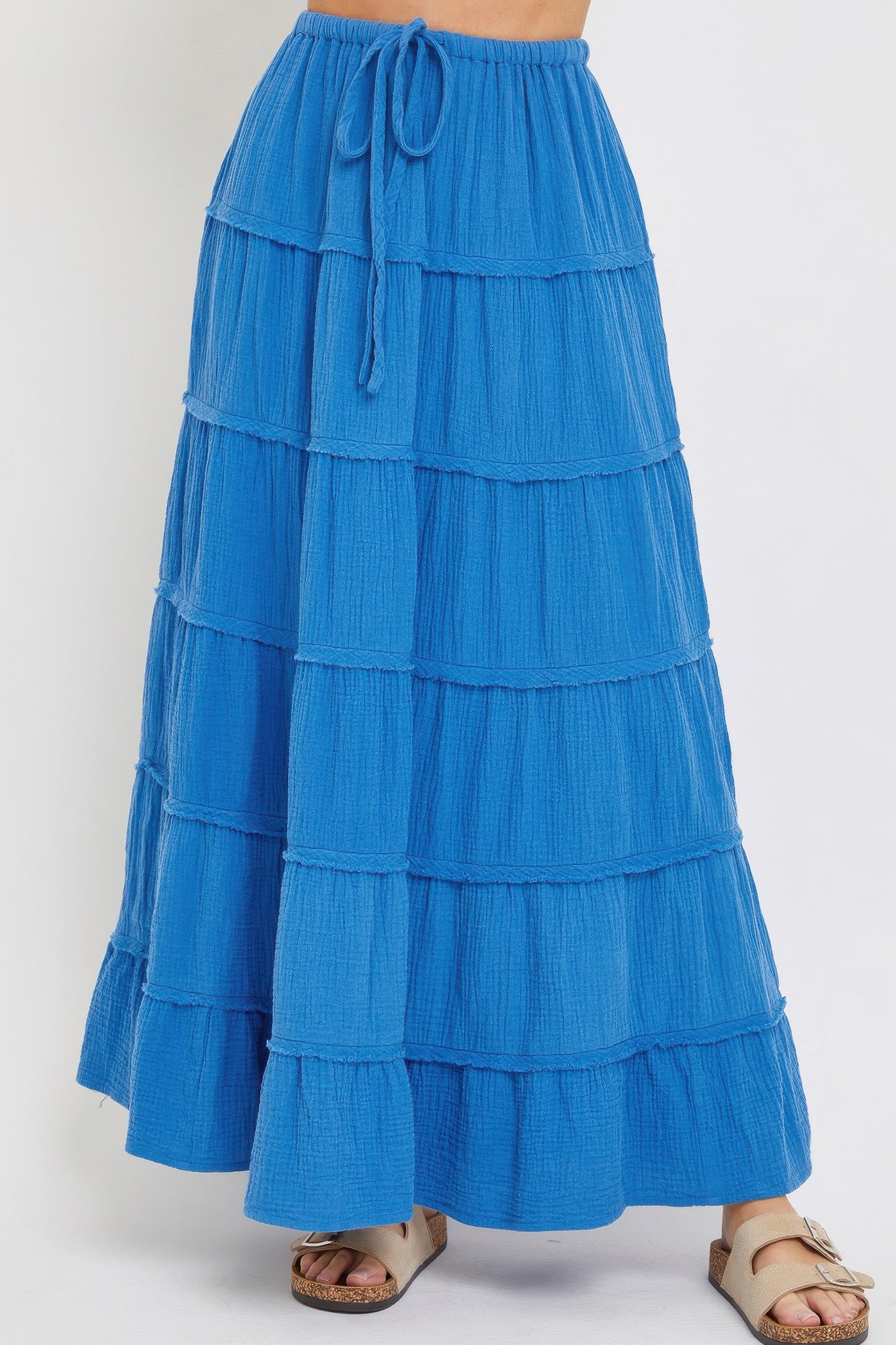 Cotton Gauze Tiered Maxi Skirt - AV Fashion’s