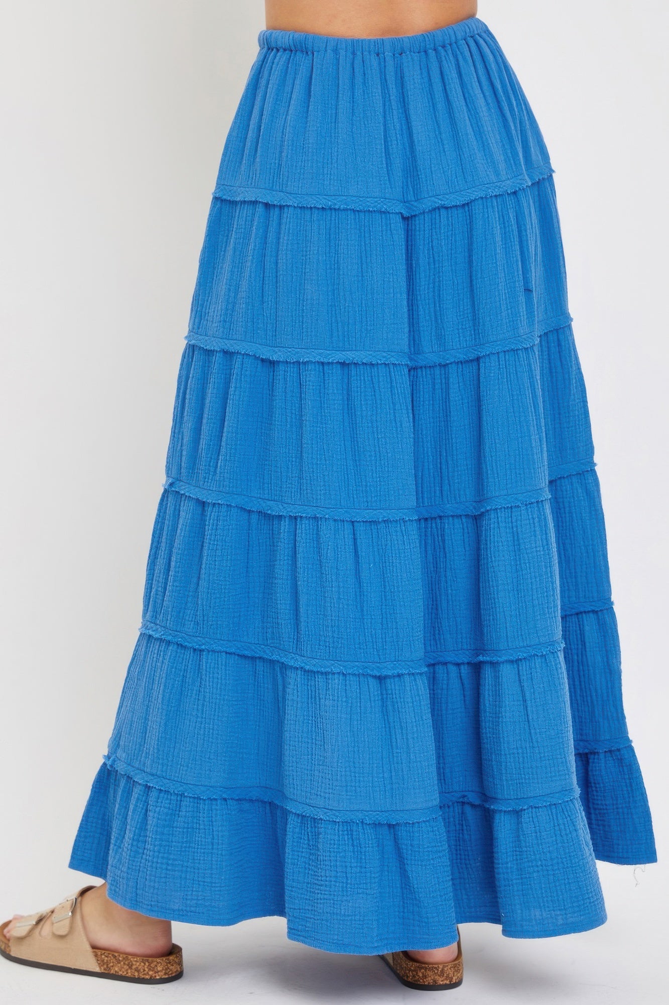 Cotton Gauze Tiered Maxi Skirt - AV Fashion’s