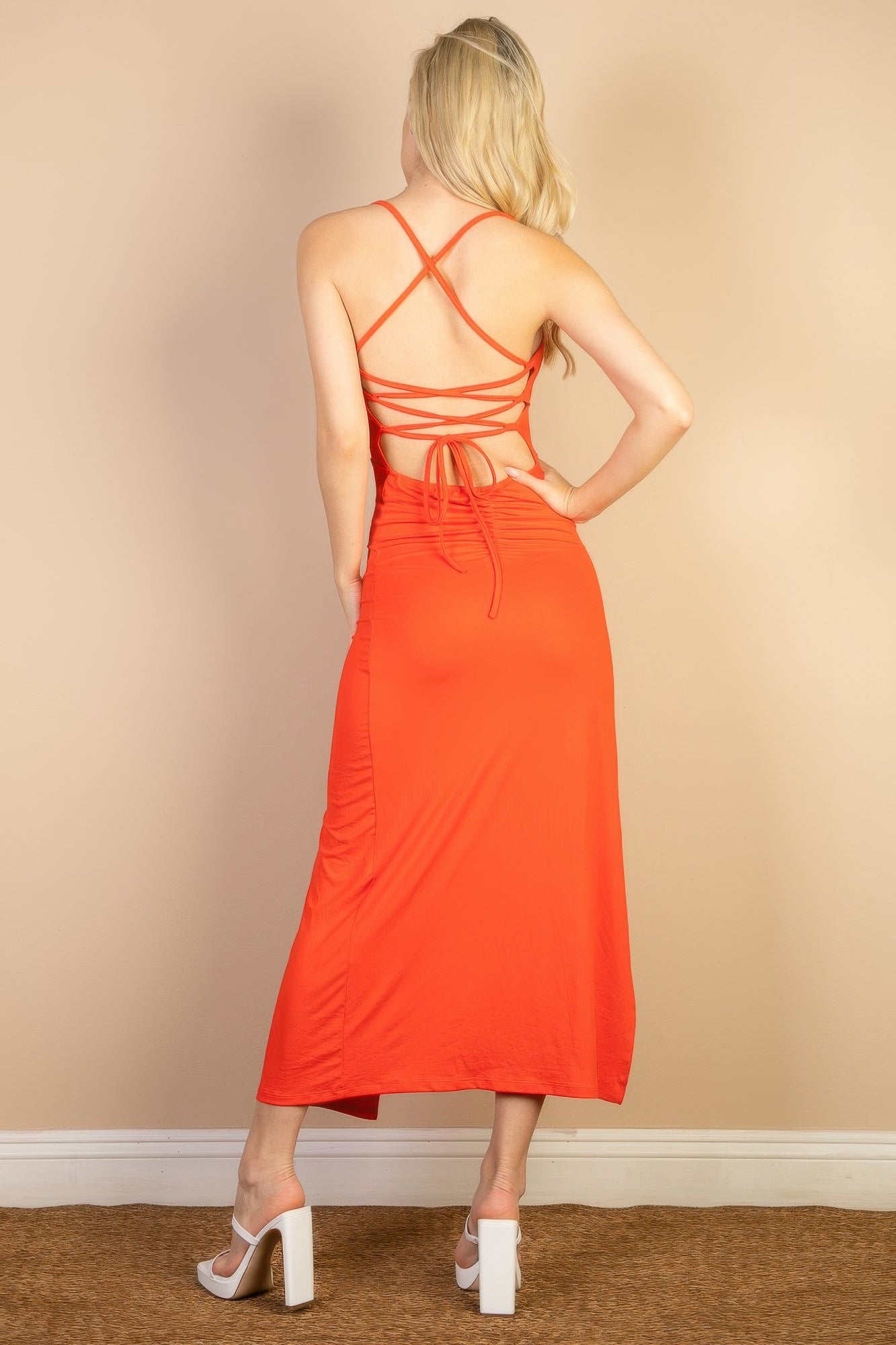 Solid Cami Maxi Slit Dress - AV Fashion’s