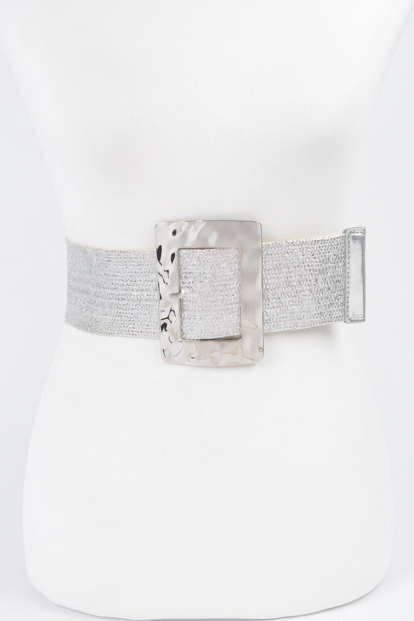 Rectangle Metal Buckle Stretch Straw Belt - AV Fashion’s