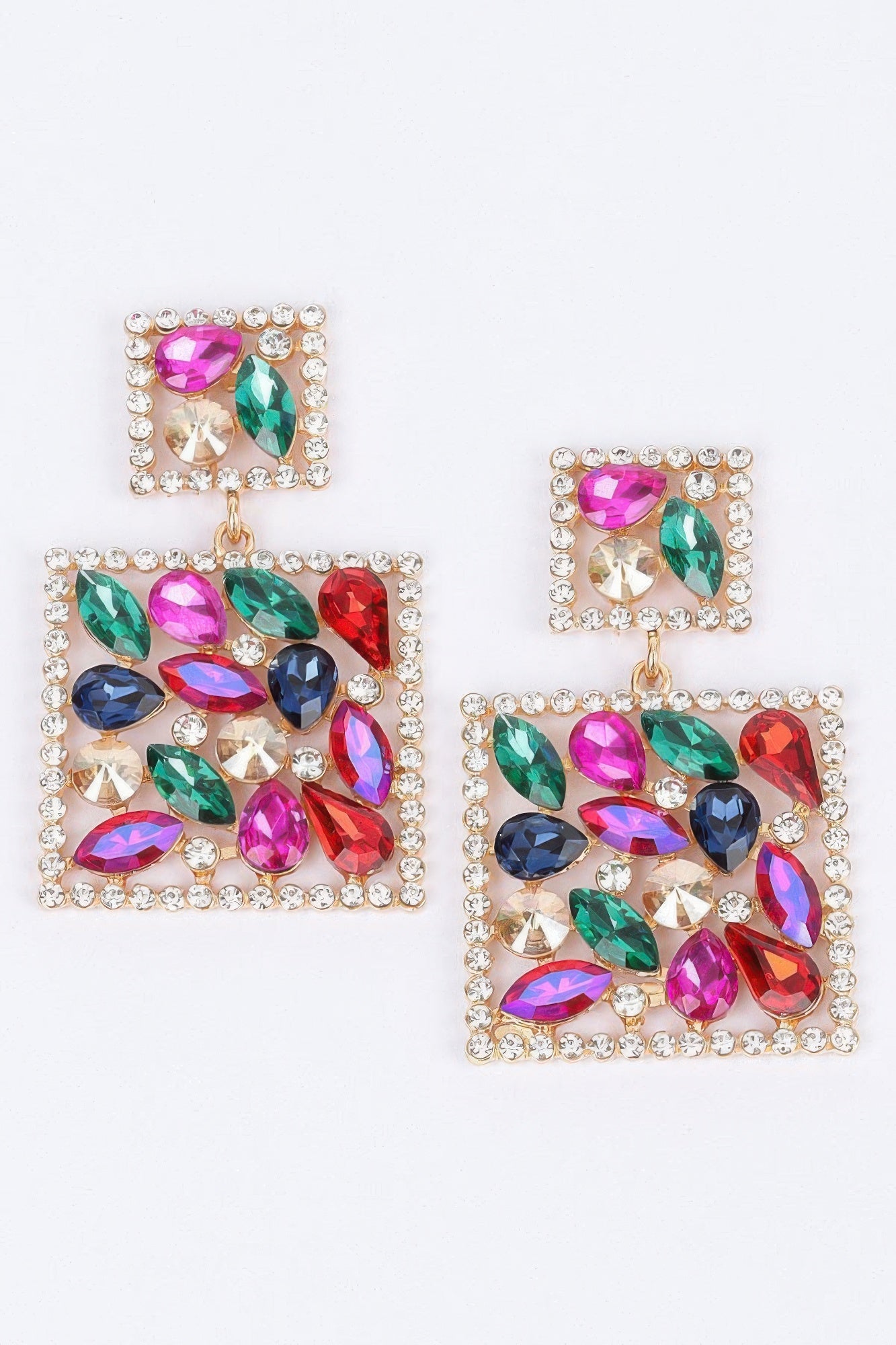 Square Dangle Rhinestone Earring - AV Fashion’s
