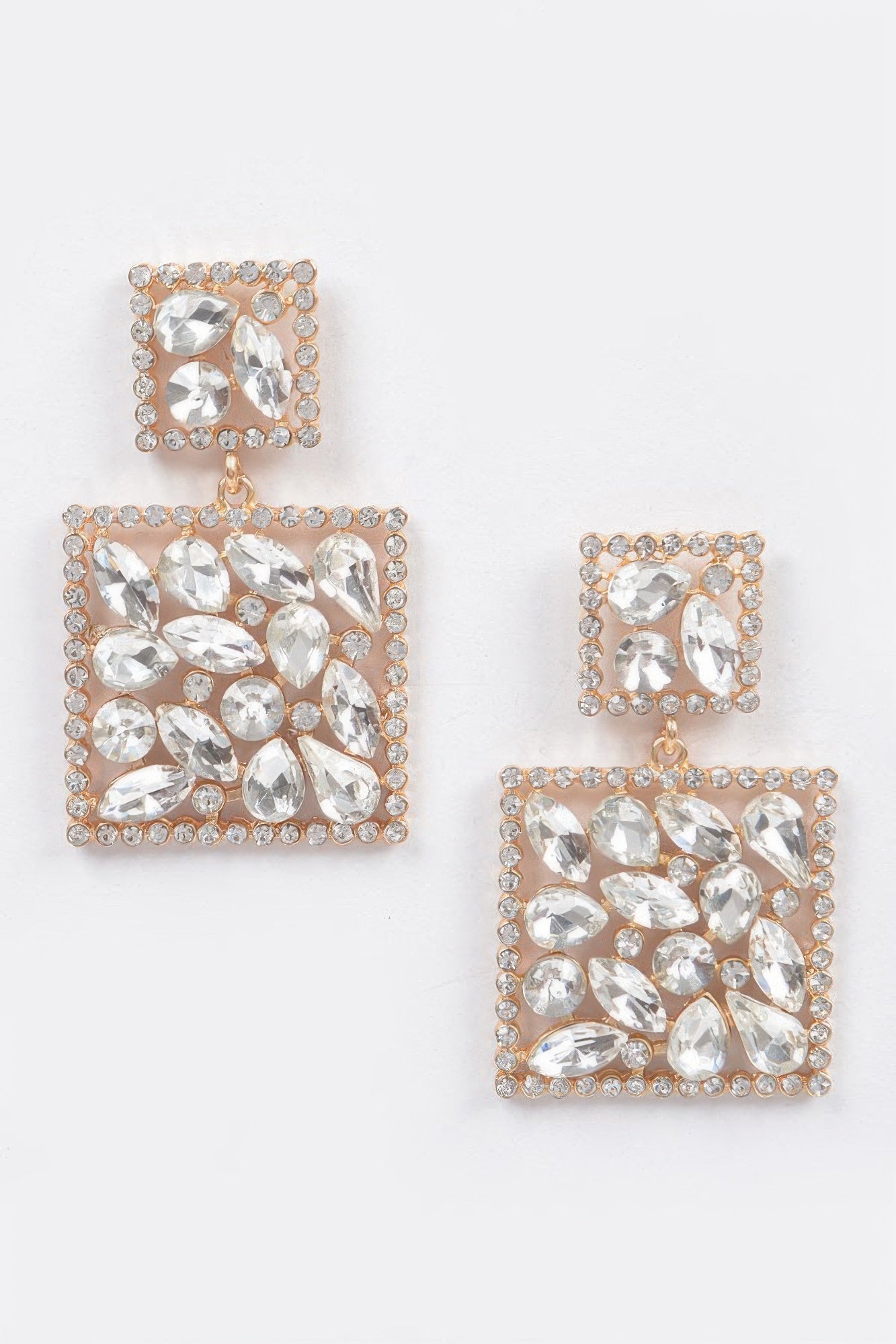 Square Dangle Rhinestone Earring - AV Fashion’s