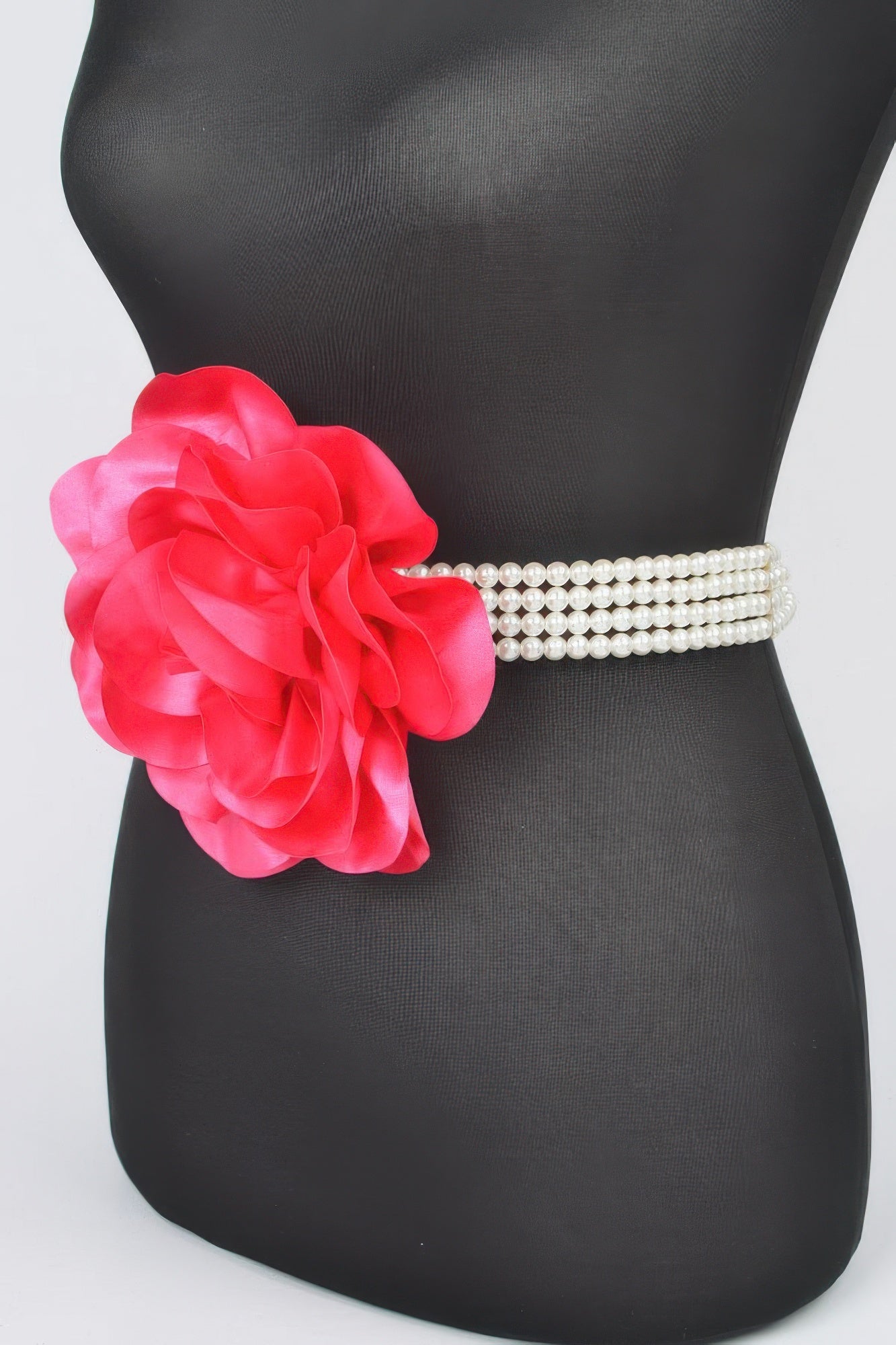 Oversized Flower Pearl Elastic Belt - AV Fashion’s