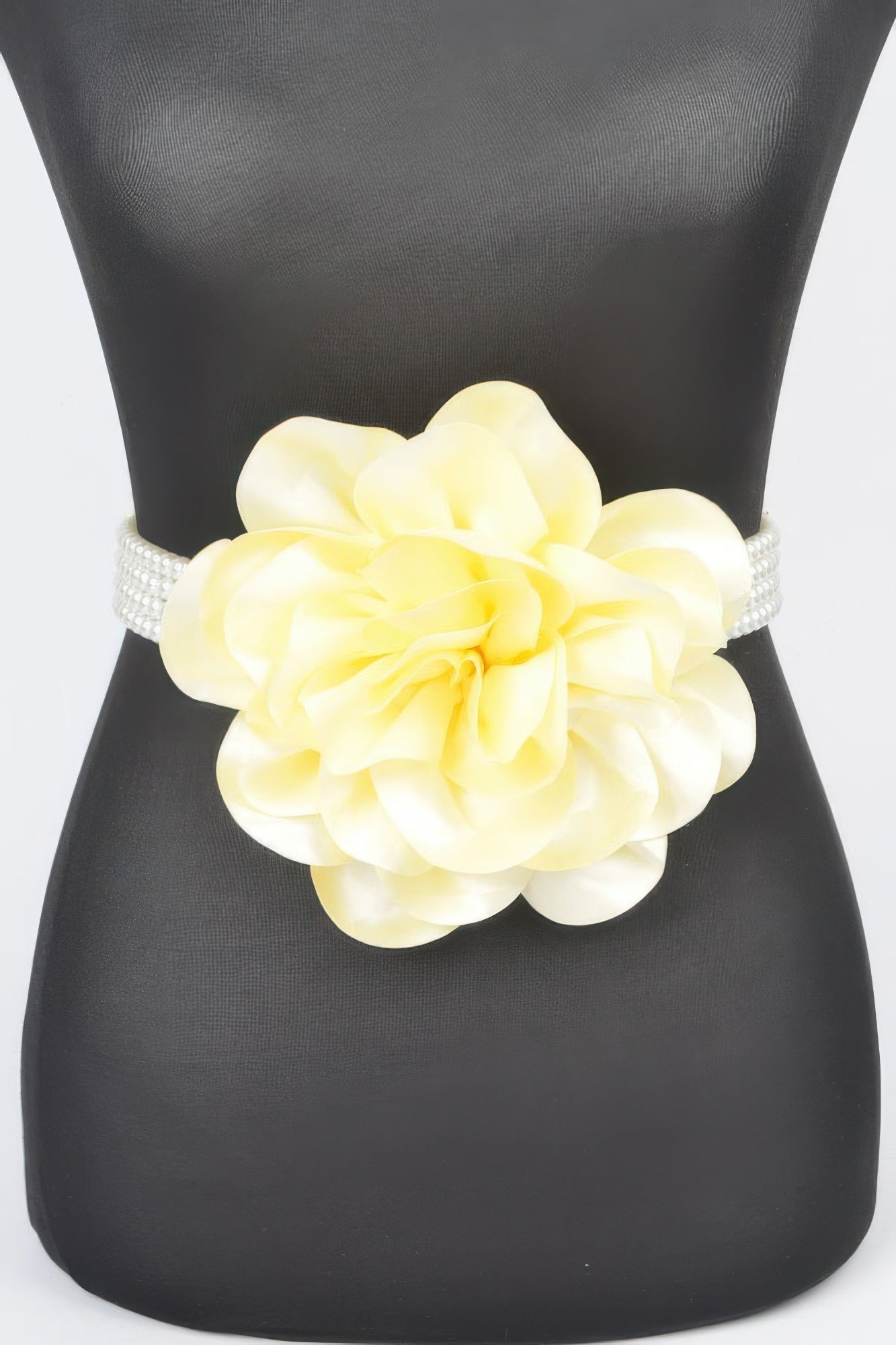 Oversized Flower Pearl Elastic Belt - AV Fashion’s