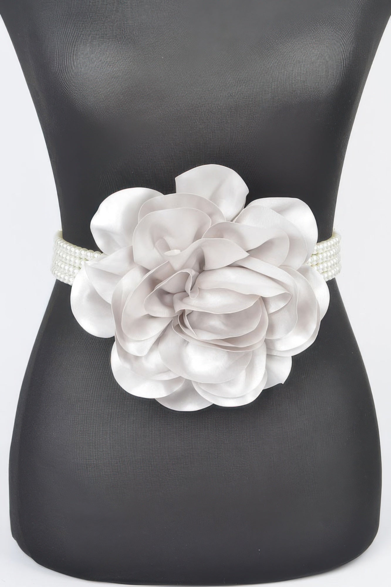 Oversized Flower Pearl Elastic Belt - AV Fashion’s