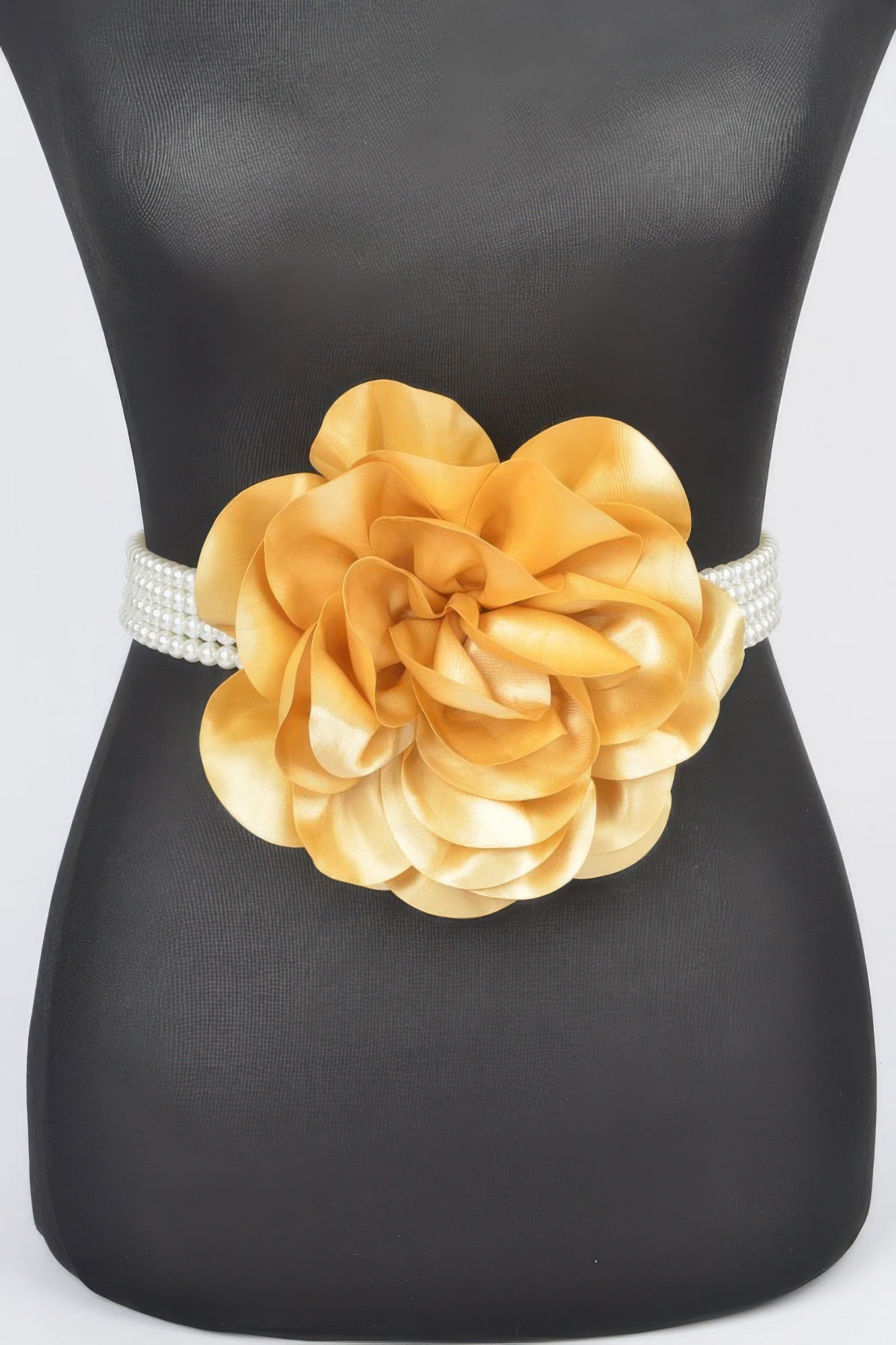 Oversized Flower Pearl Elastic Belt - AV Fashion’s