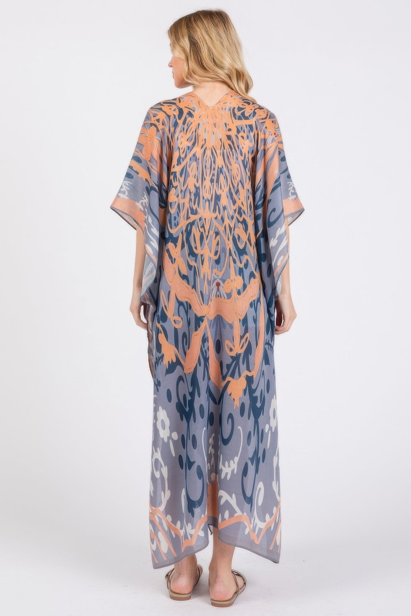 Boho Print Open Front Long Kimono - AV Fashion’s