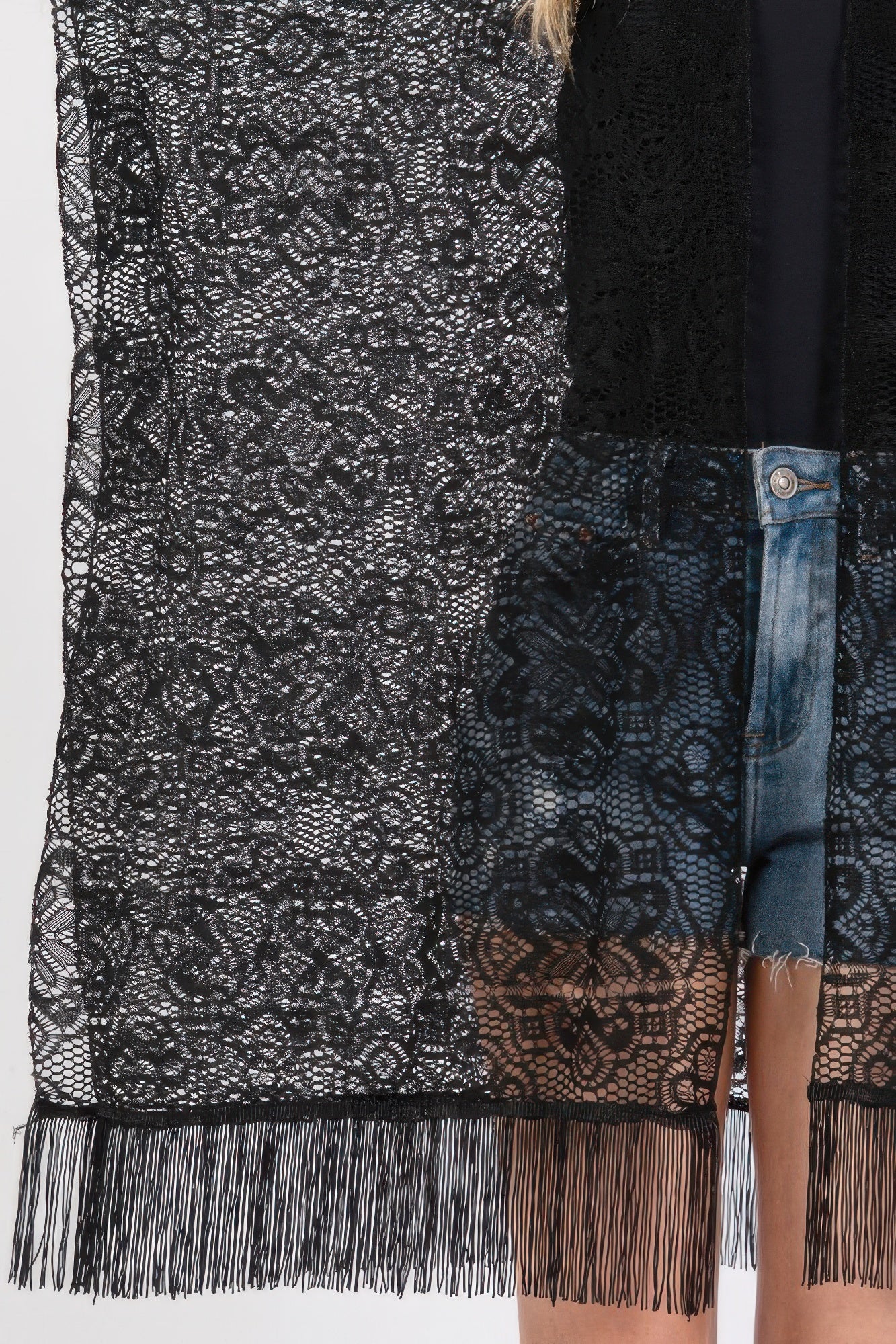 Flower Pattern Crochet Lace Tassel Cover Up - AV Fashion’s