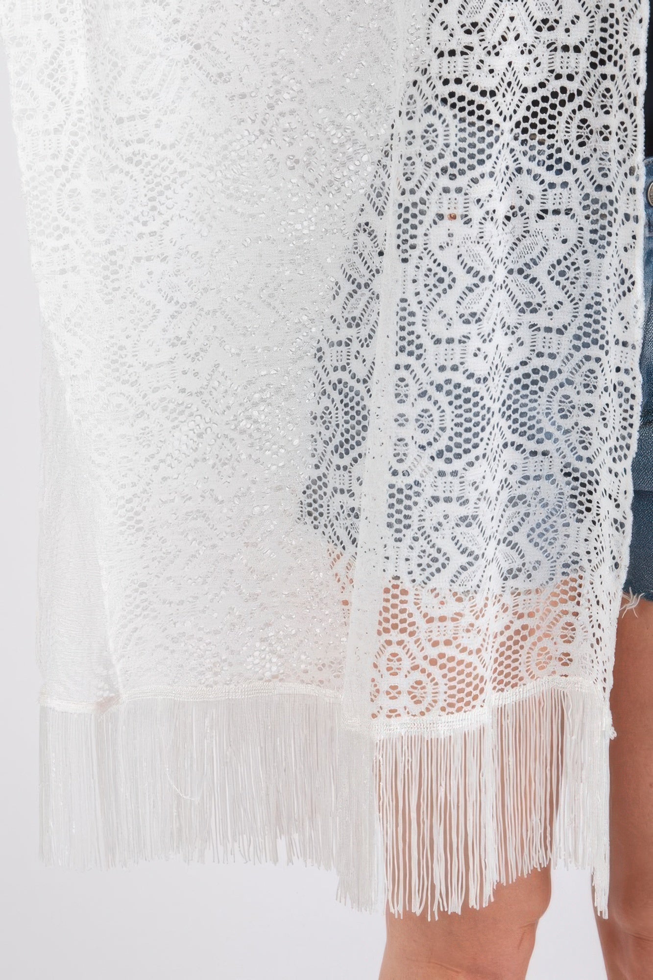 Flower Pattern Crochet Lace Tassel Cover Up - AV Fashion’s