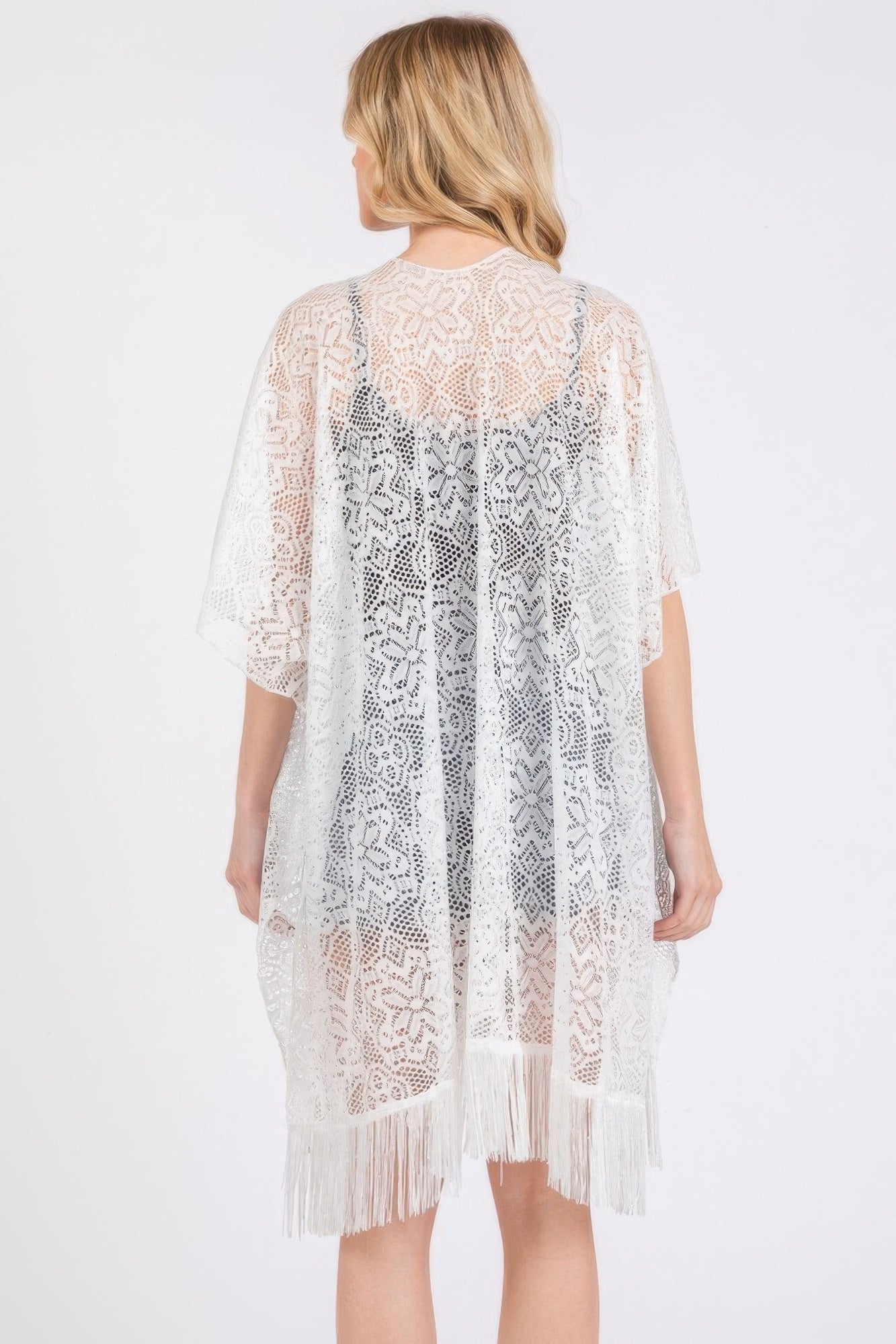 Flower Pattern Crochet Lace Tassel Cover Up - AV Fashion’s