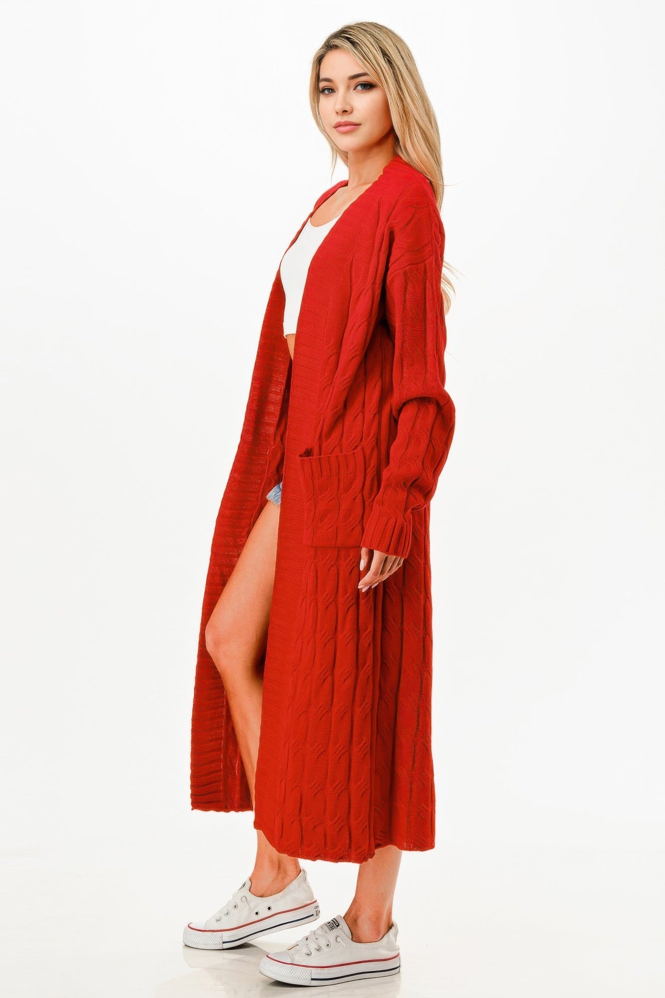 Cable Sweater Long Cardigan - AV Fashion’s