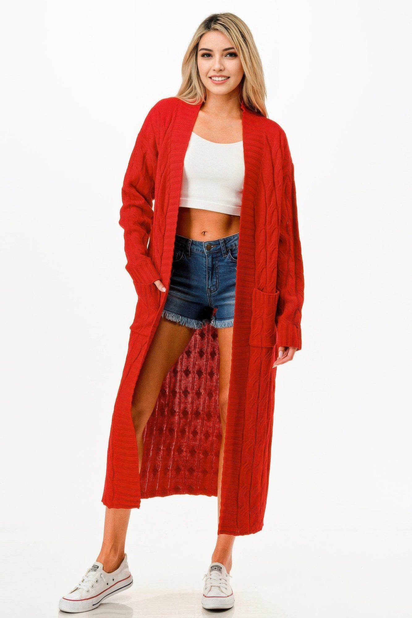 Cable Sweater Long Cardigan - AV Fashion’s