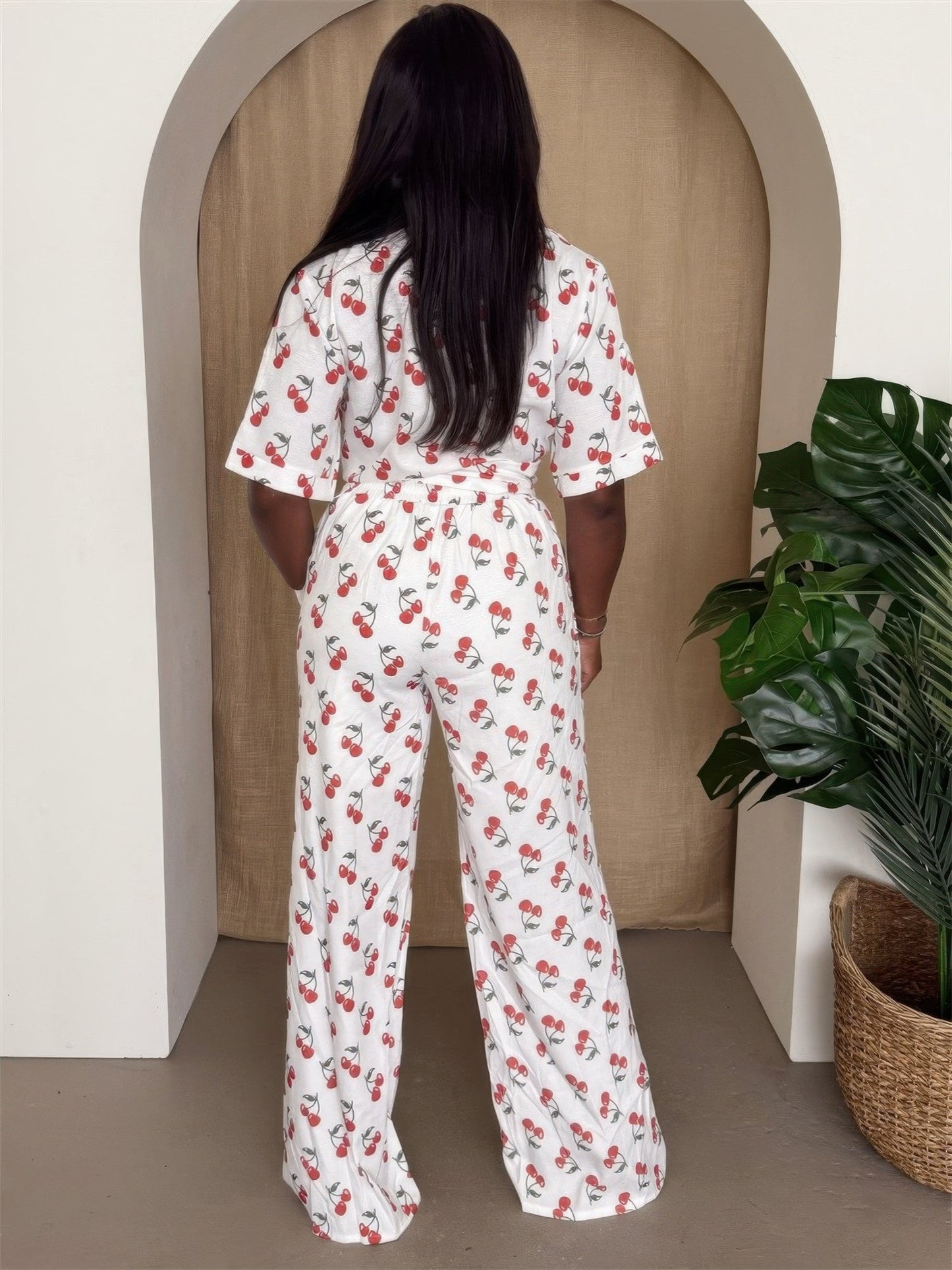 Cherry Pop Wide - leg Set - AV Fashion’s