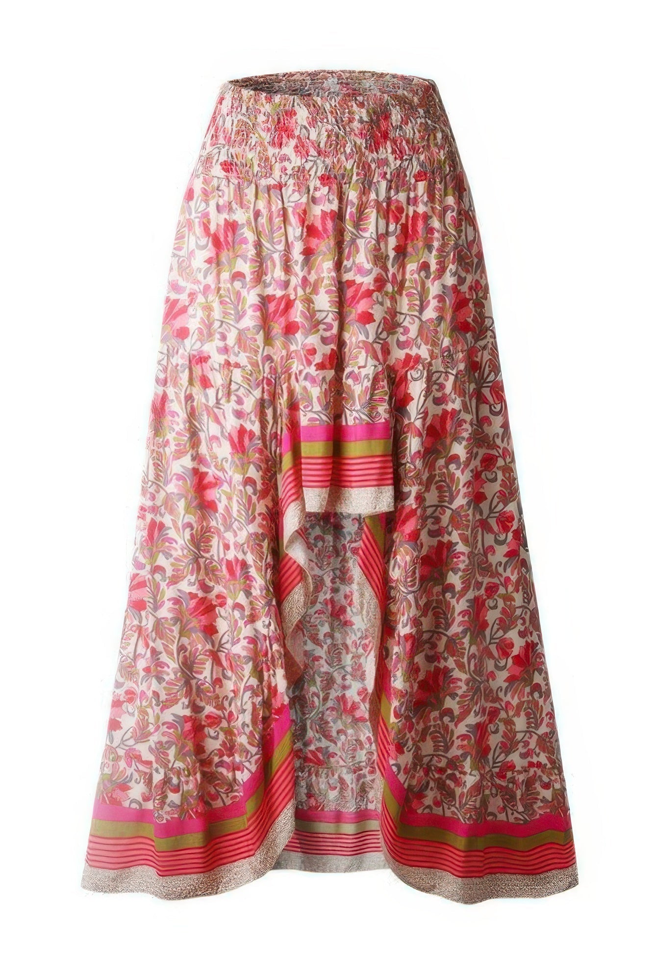 Floral Print Irregular Line A Line Fit Skirt - AV Fashion’s