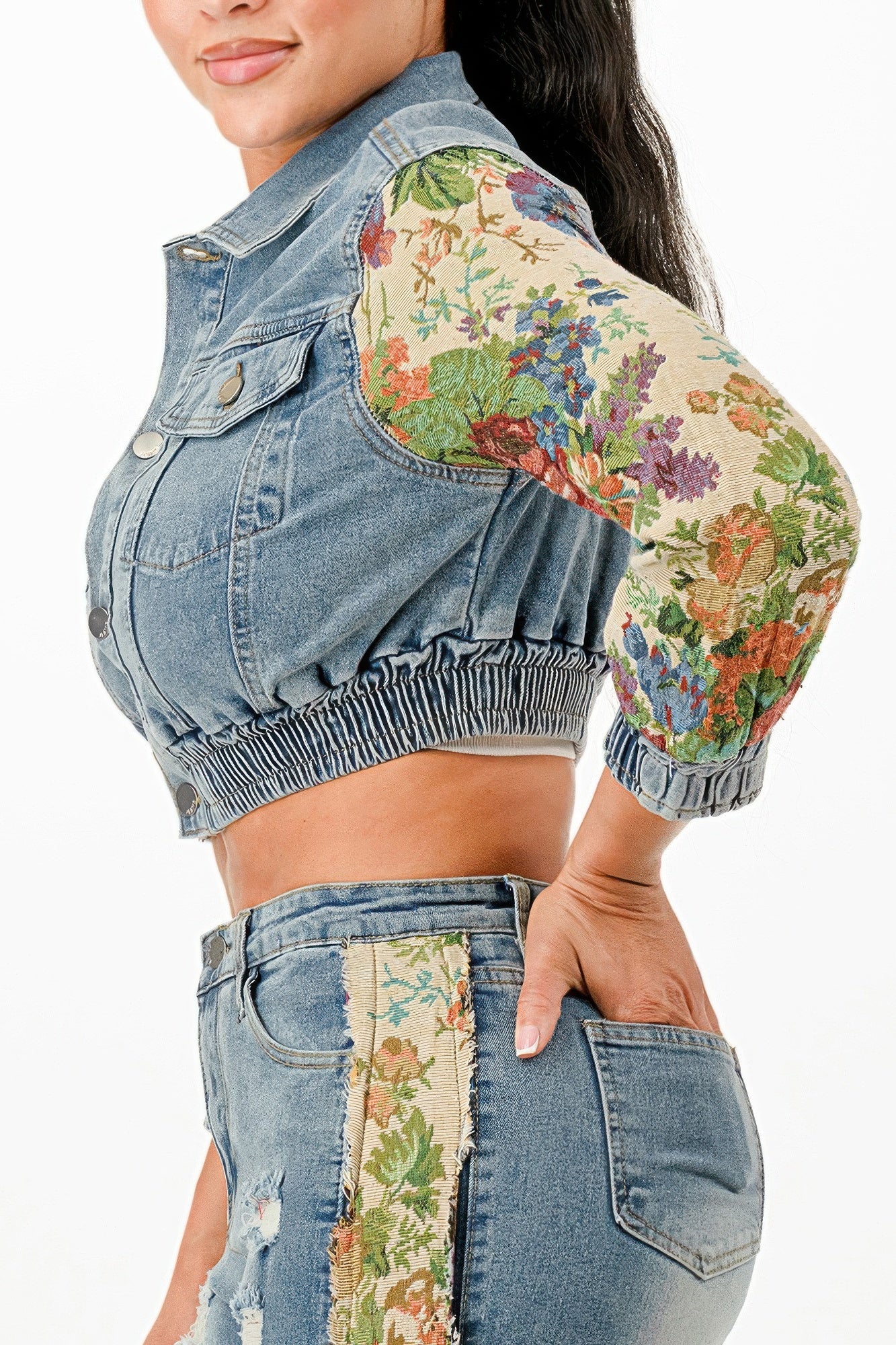 Fly girl contrast denim set - AV Fashion’s