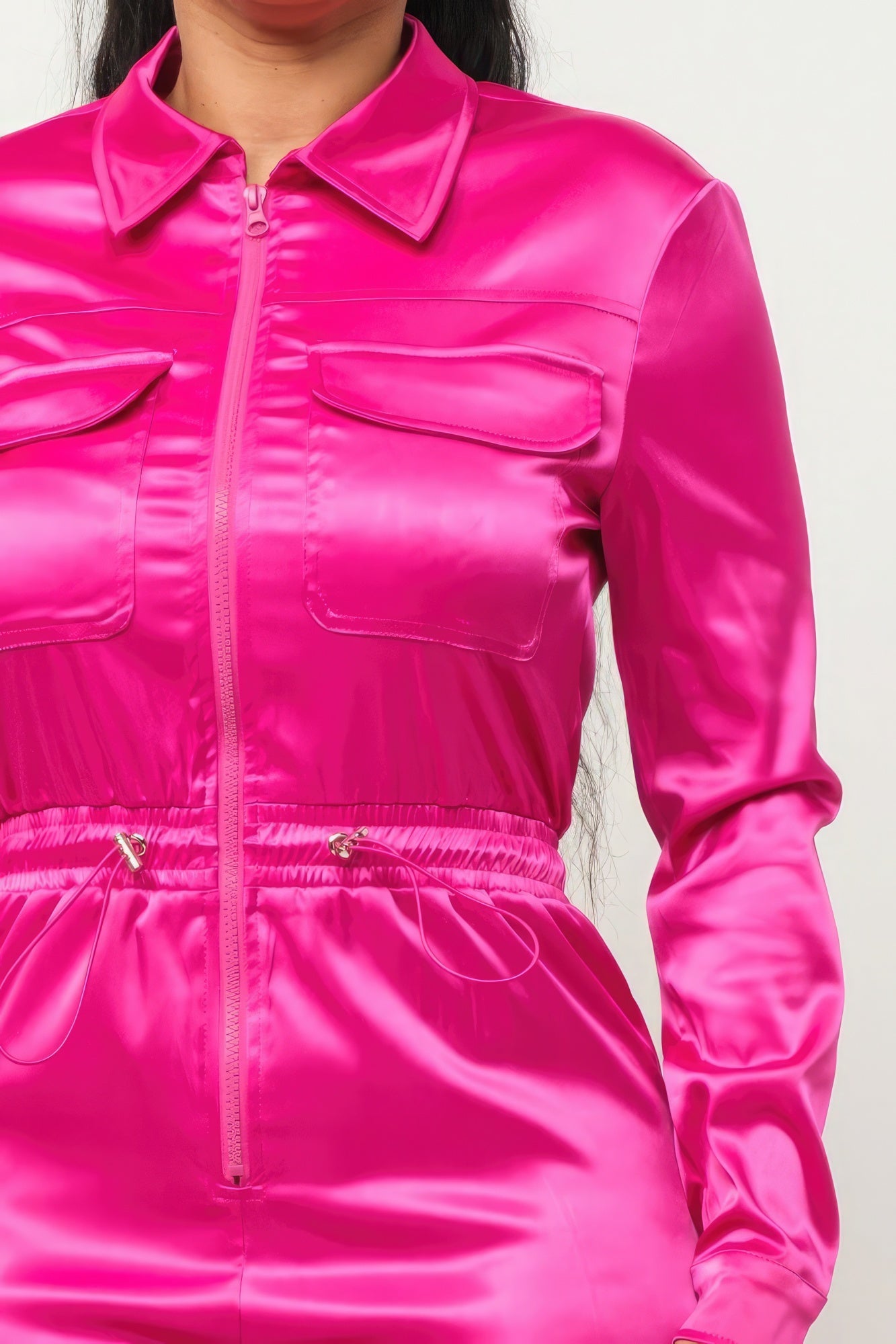 Front Zipper Pockets Top And Pants Jumpsuit - AV Fashion’s