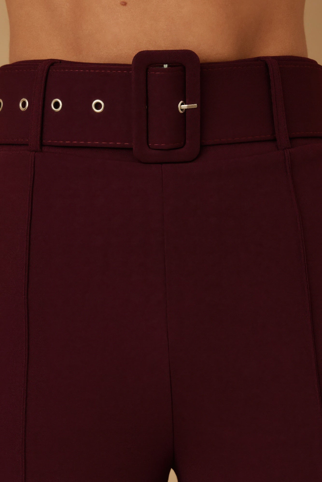 High Waist Pants With Buckle Belt - AV Fashion’s