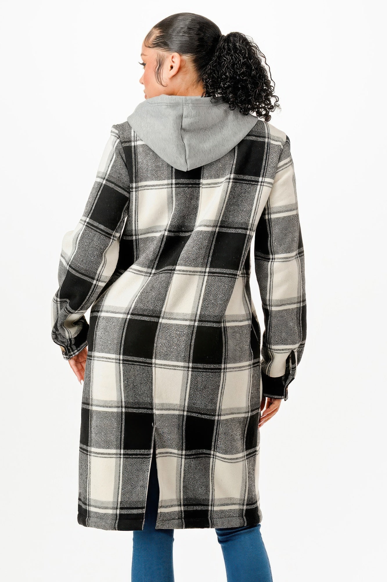 Hooded Plaid Coat - AV Fashion’s