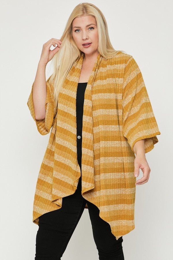 Kimono Style Striped Cardigan - AV Fashion’s