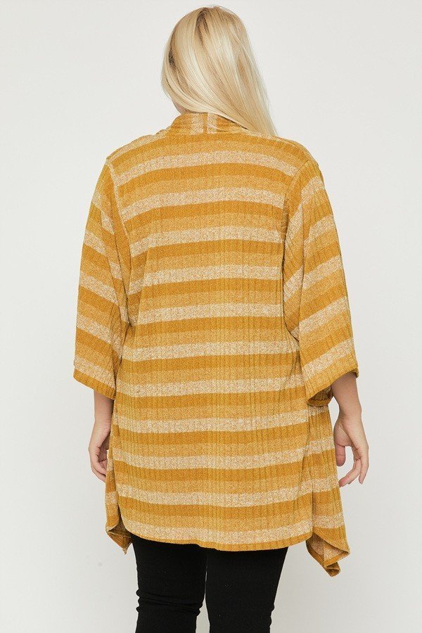 Kimono Style Striped Cardigan - AV Fashion’s