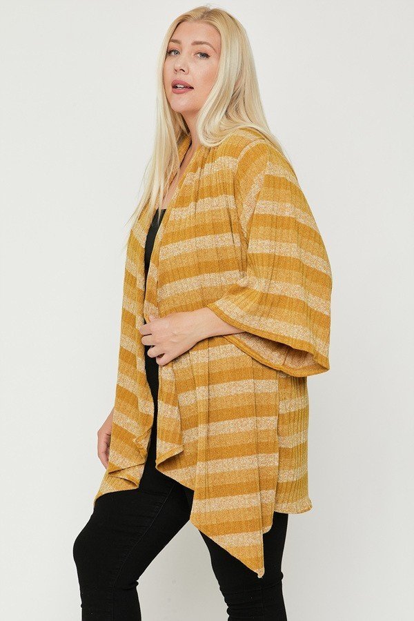 Kimono Style Striped Cardigan - AV Fashion’s