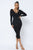 Long Sleeve Midi Dress With Low V Neck Front And Back With Ruching On Sides And Chest - AV Fashion’s