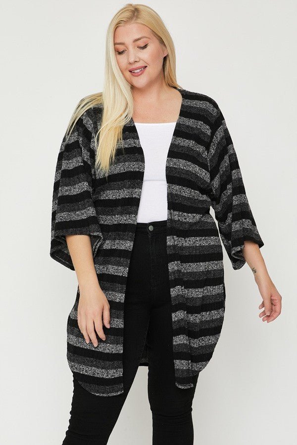Multi - color Striped Cardigan - AV Fashion’s