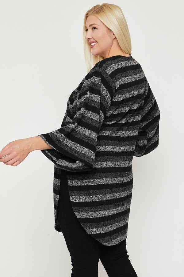 Multi - color Striped Cardigan - AV Fashion’s