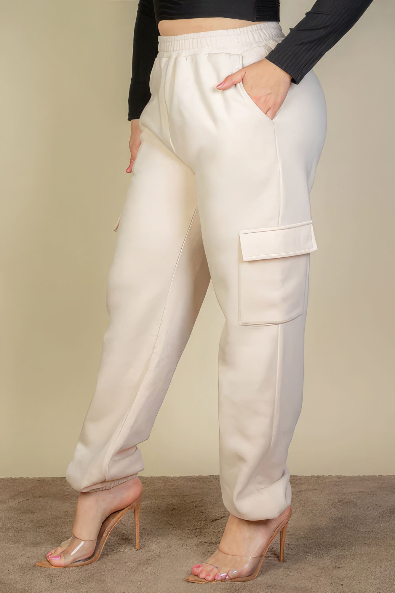 Plus Size Side Pocket Drawstring Waist Sweatpants - AV Fashion’s