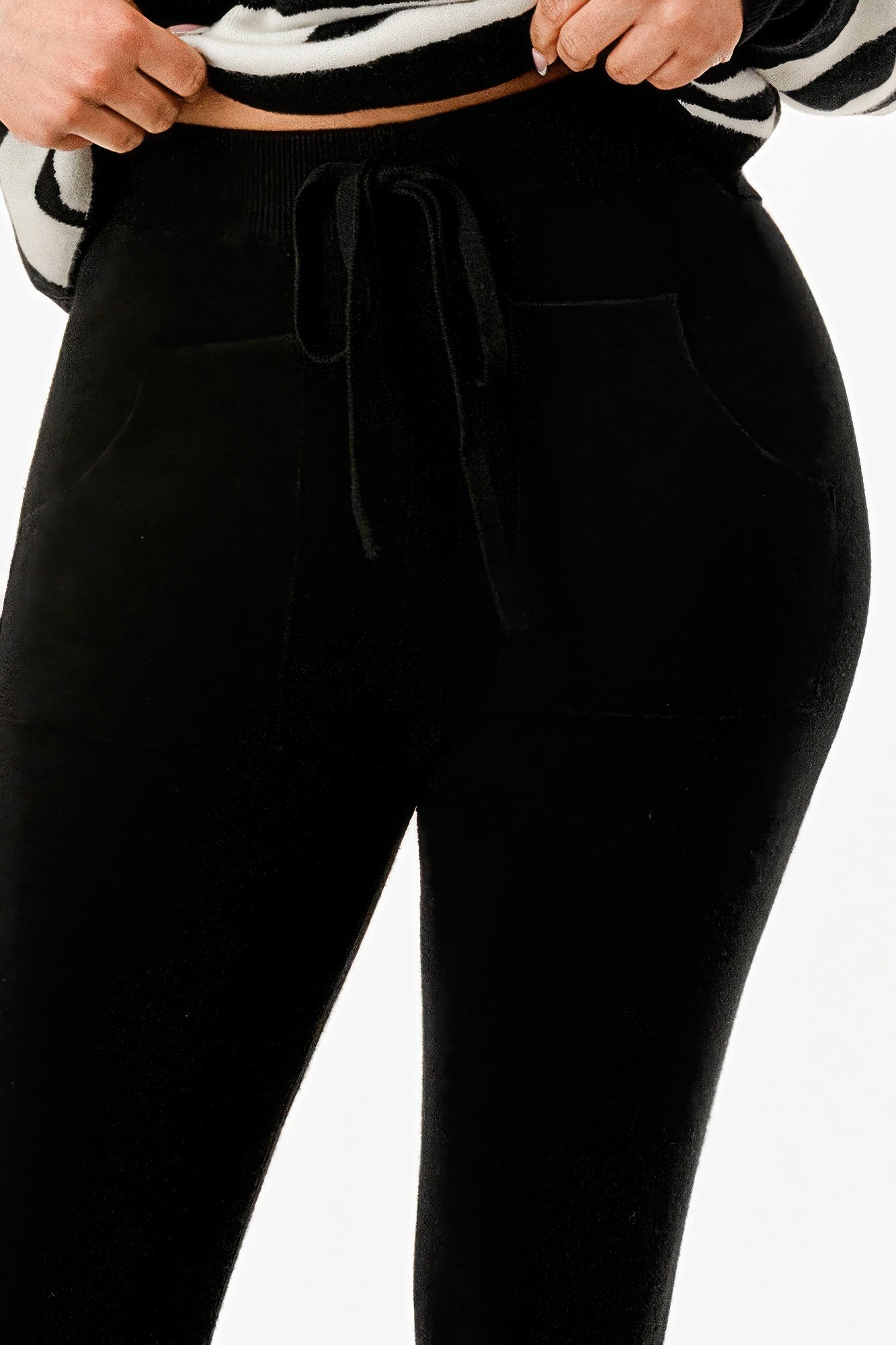 Pullover Collared V - neck Sweater Top And Pant Set - AV Fashion’s